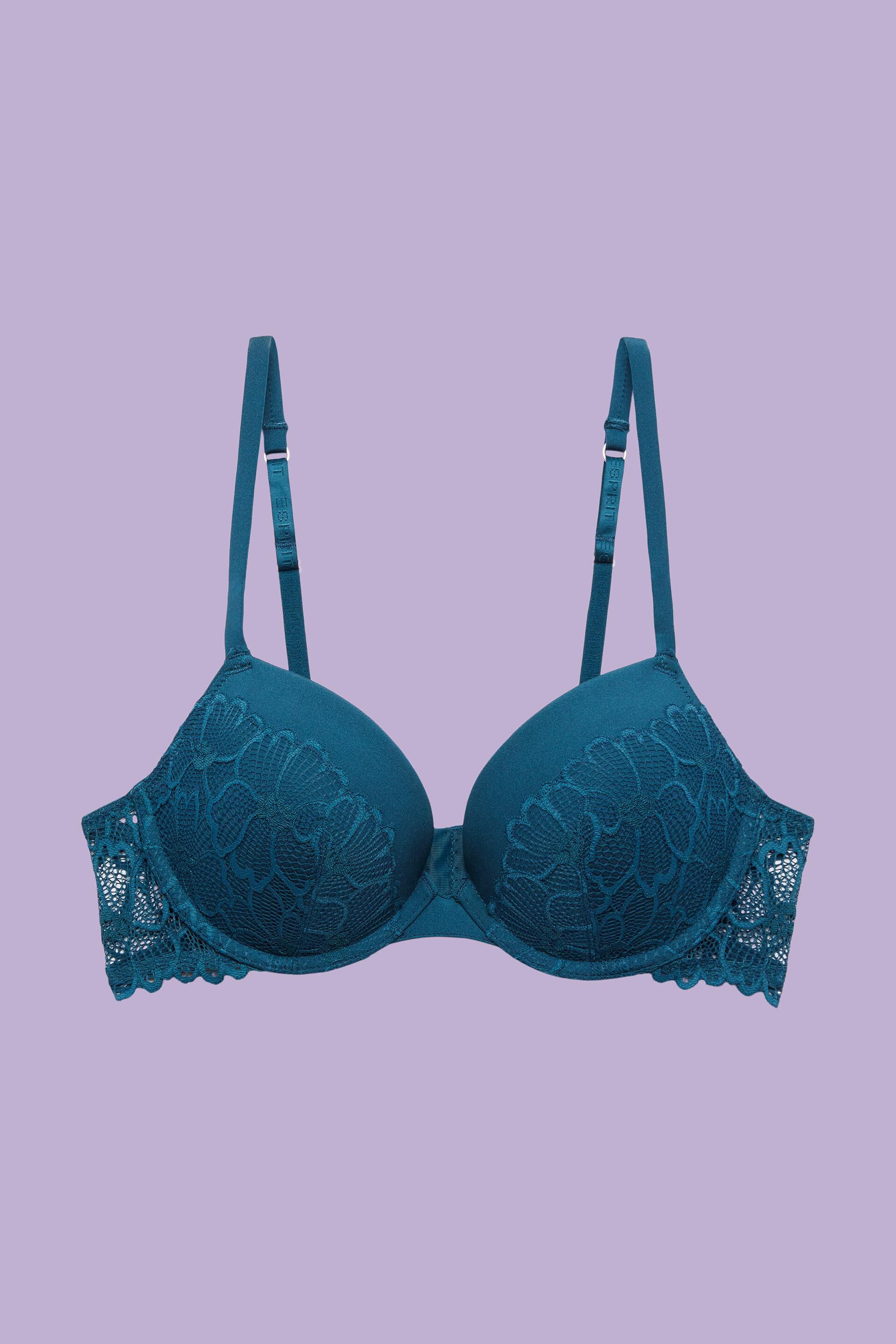 Buy Fashion Push Up Bras for Womens Padded Underwire Ladies Underwear Lace  Bralette Bow Brassiere Soutien Gorge BH Top A B C D Cup Blue Cup Size C  Bands Size 36 at