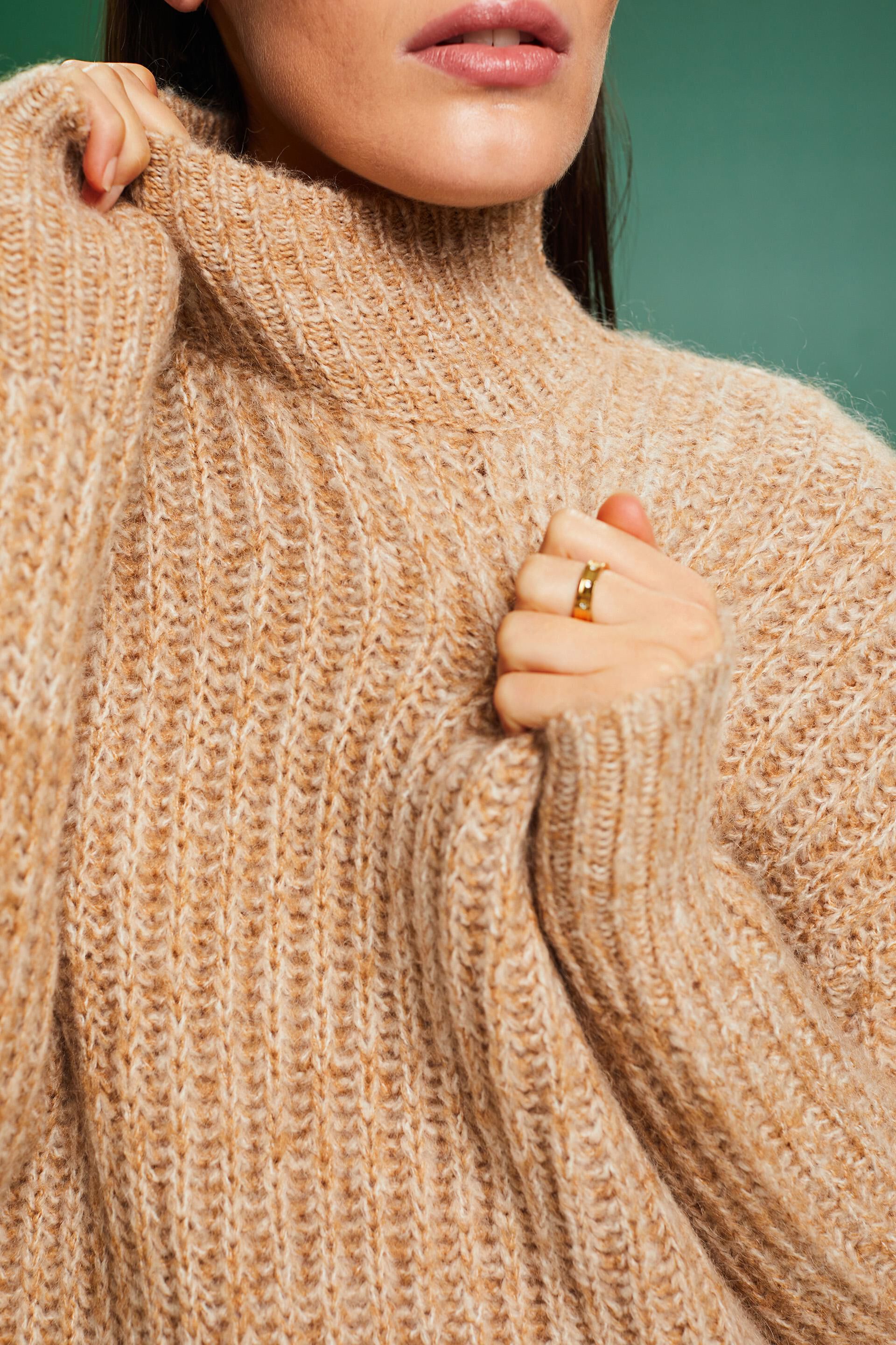ESPRIT - Chunky Knit Mockneck Sweater at our online shop