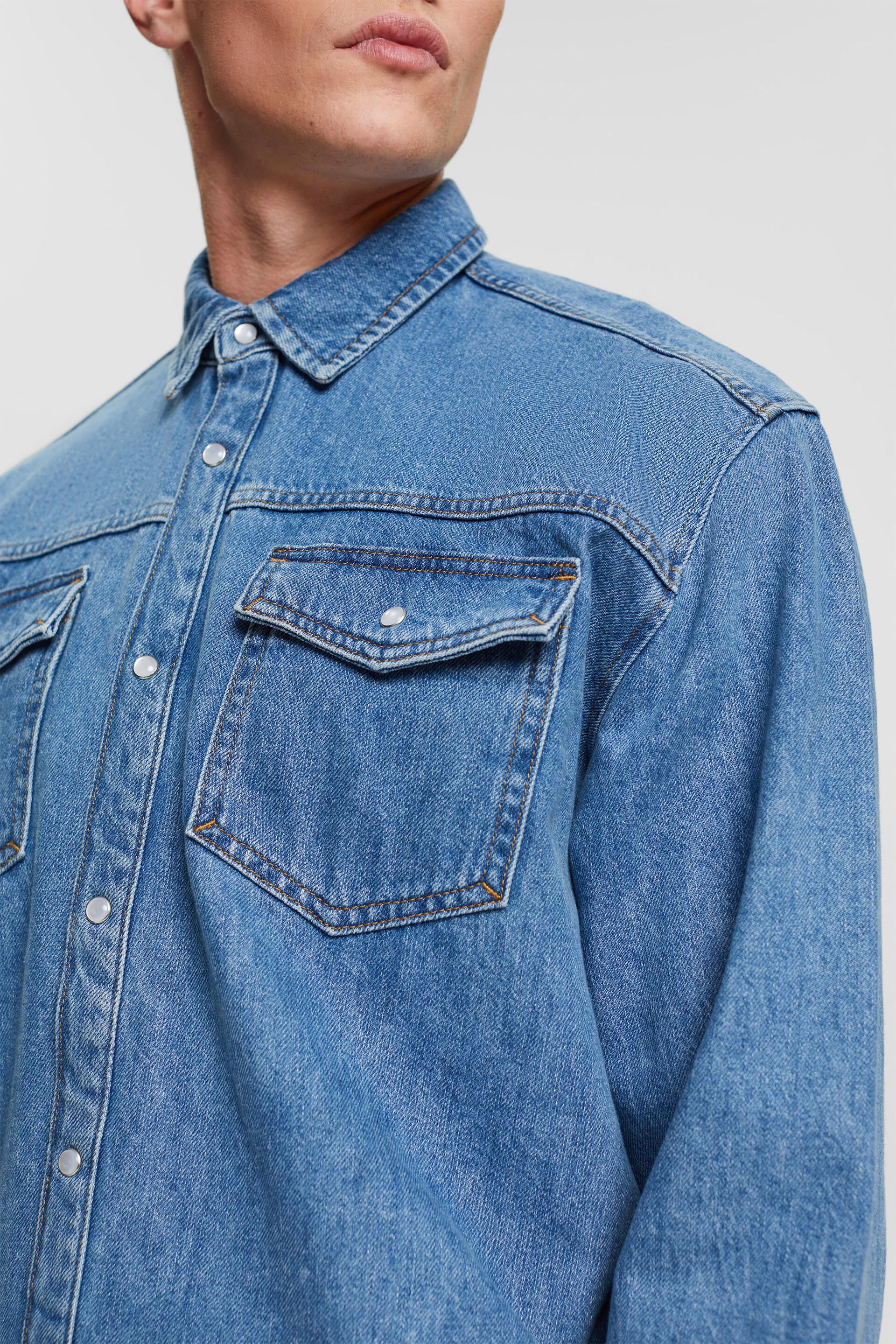 ESPRIT - Relaxed fit denim shirt at our online shop