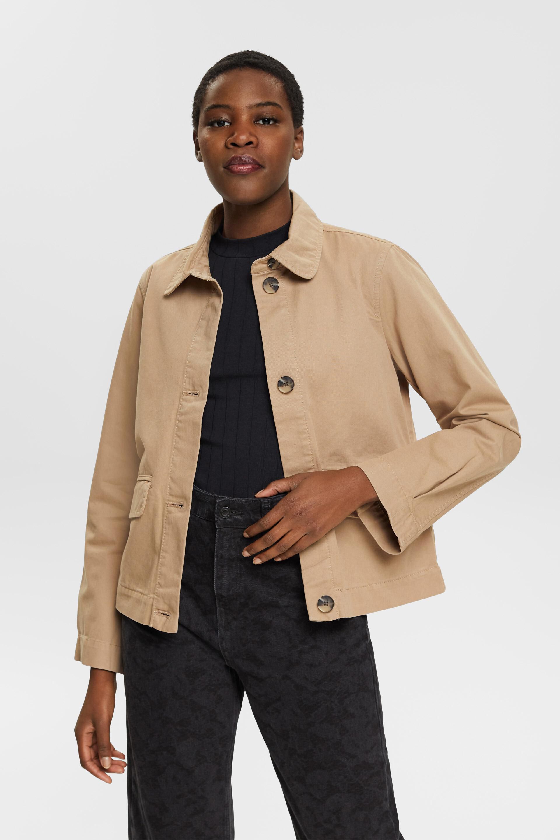 ESPRIT - Boxy cotton jacket at our online shop