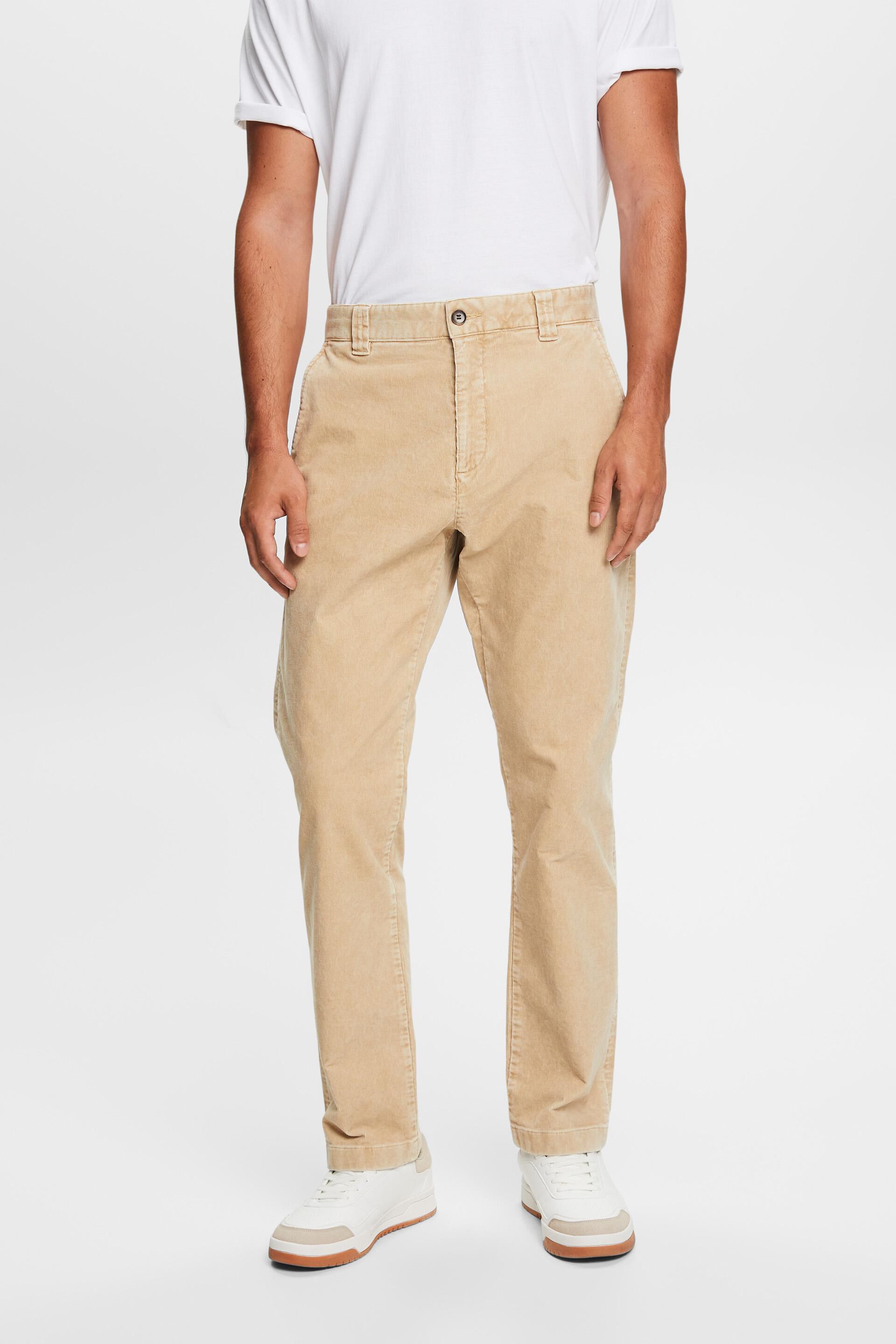 Slim Fit Corduroy trousers - Brown - Kids | H&M IN