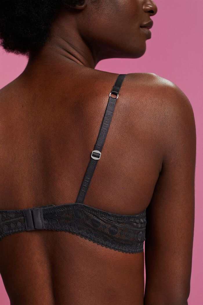 Stones Design Plain Black Pushup Bra With T-Panty Set – Ghanisfit