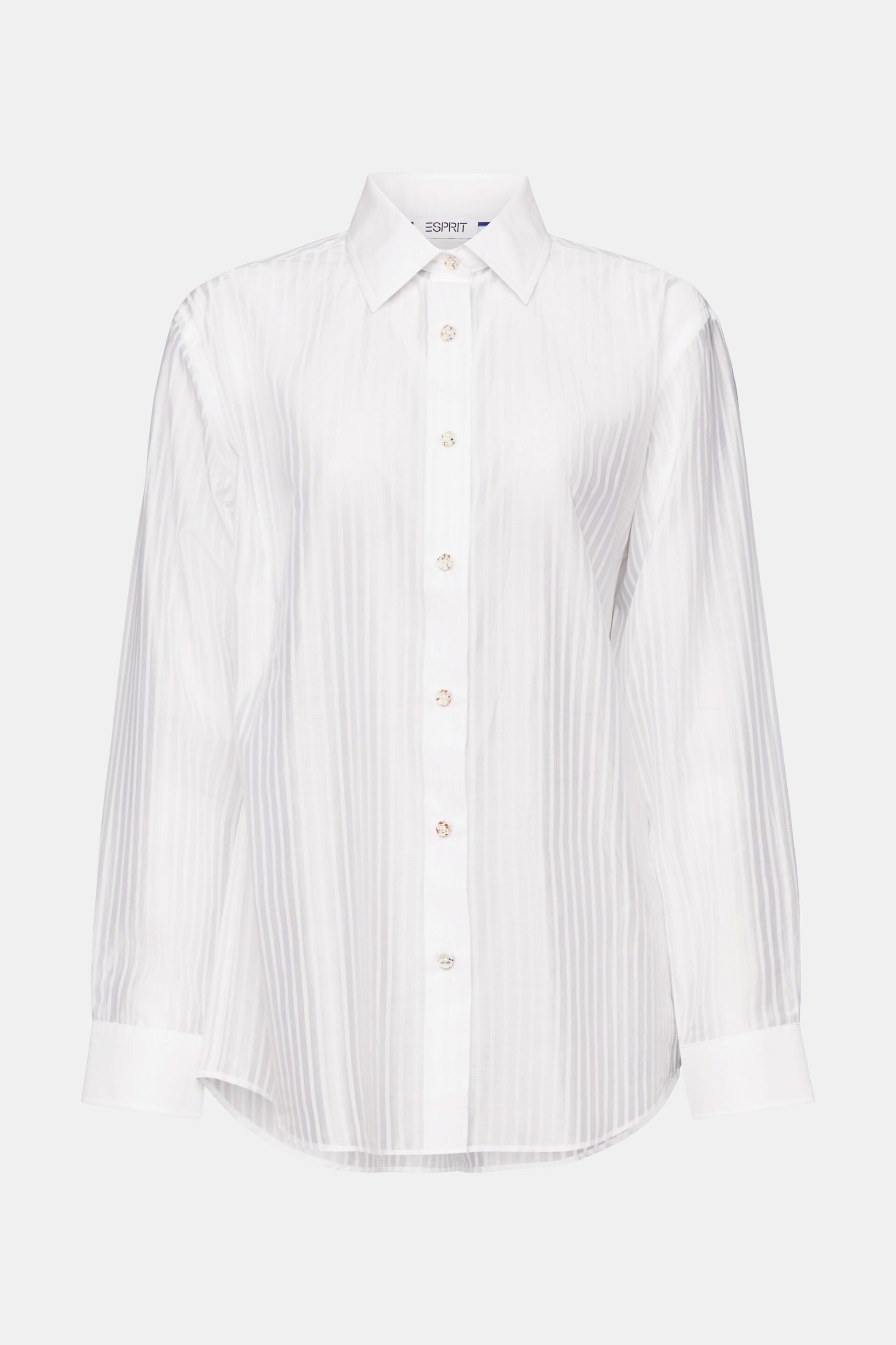ESPRIT - Sheer Striped Button-Down Shirt at our online shop