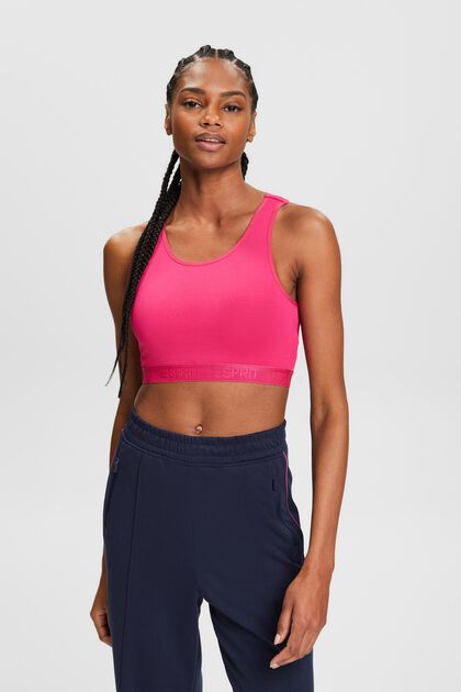 Sports bra with padding in pale yellow colour