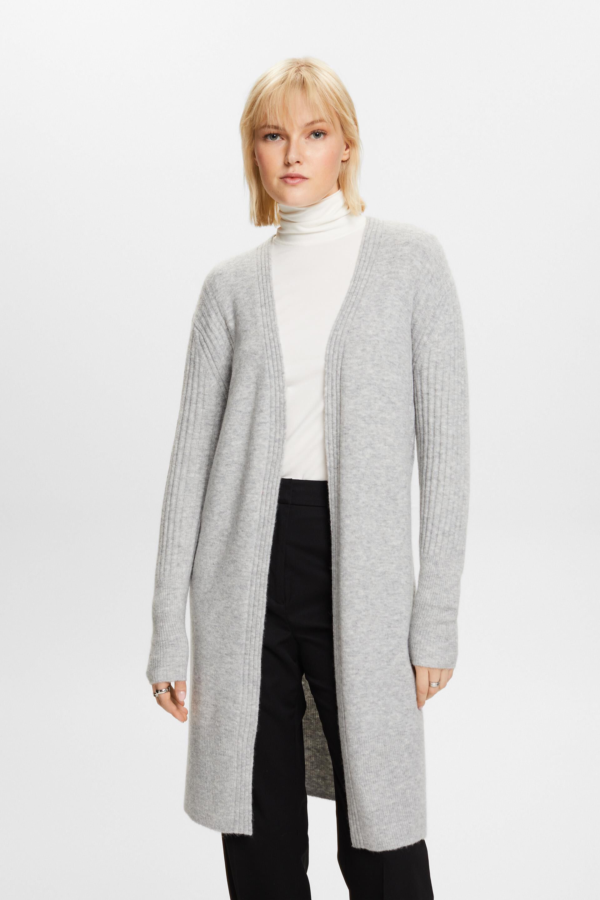 ESPRIT - Longline Wool Blend cardigan at our online shop