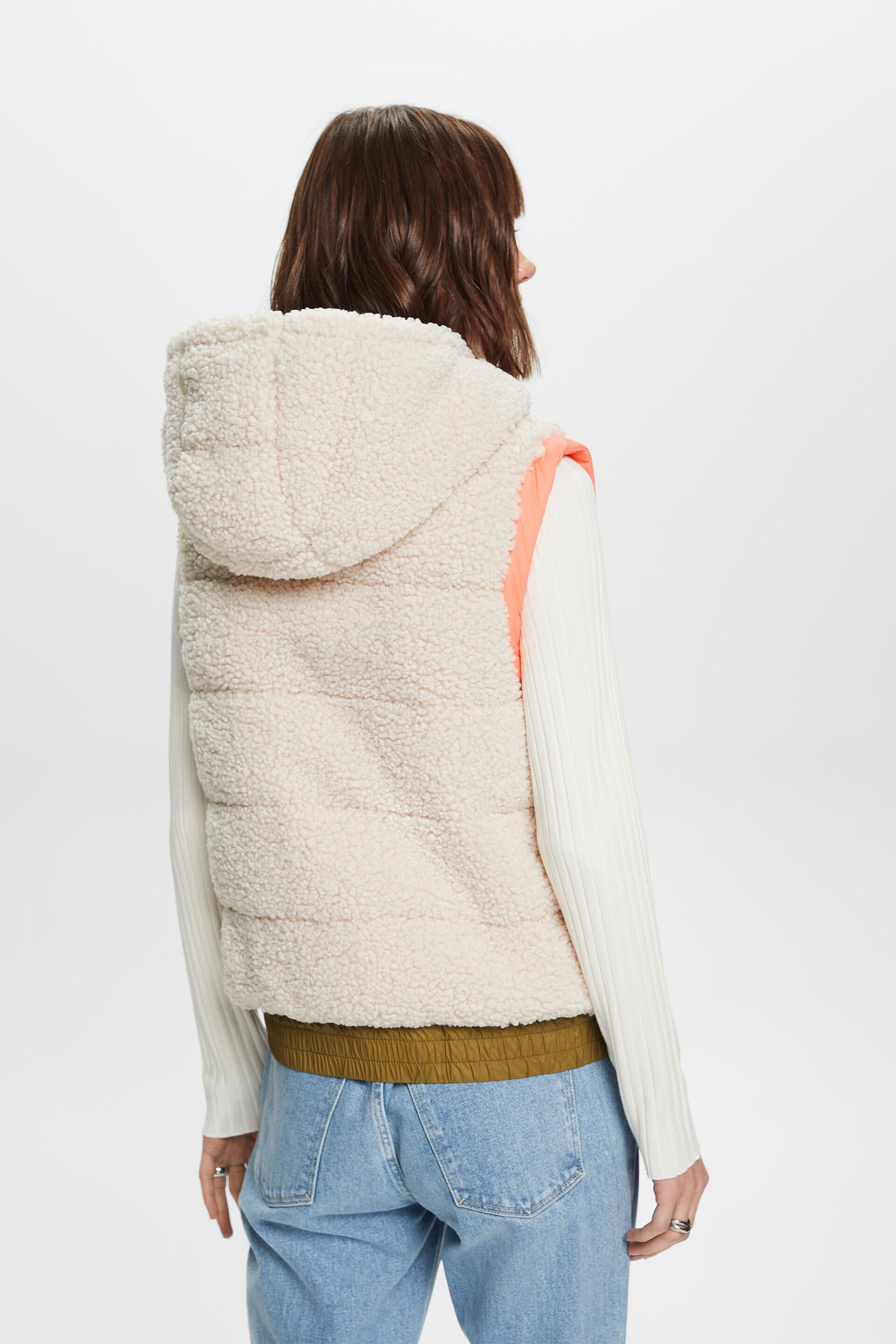 ESPRIT - Reversible Hooded Fleece Vest at our online shop