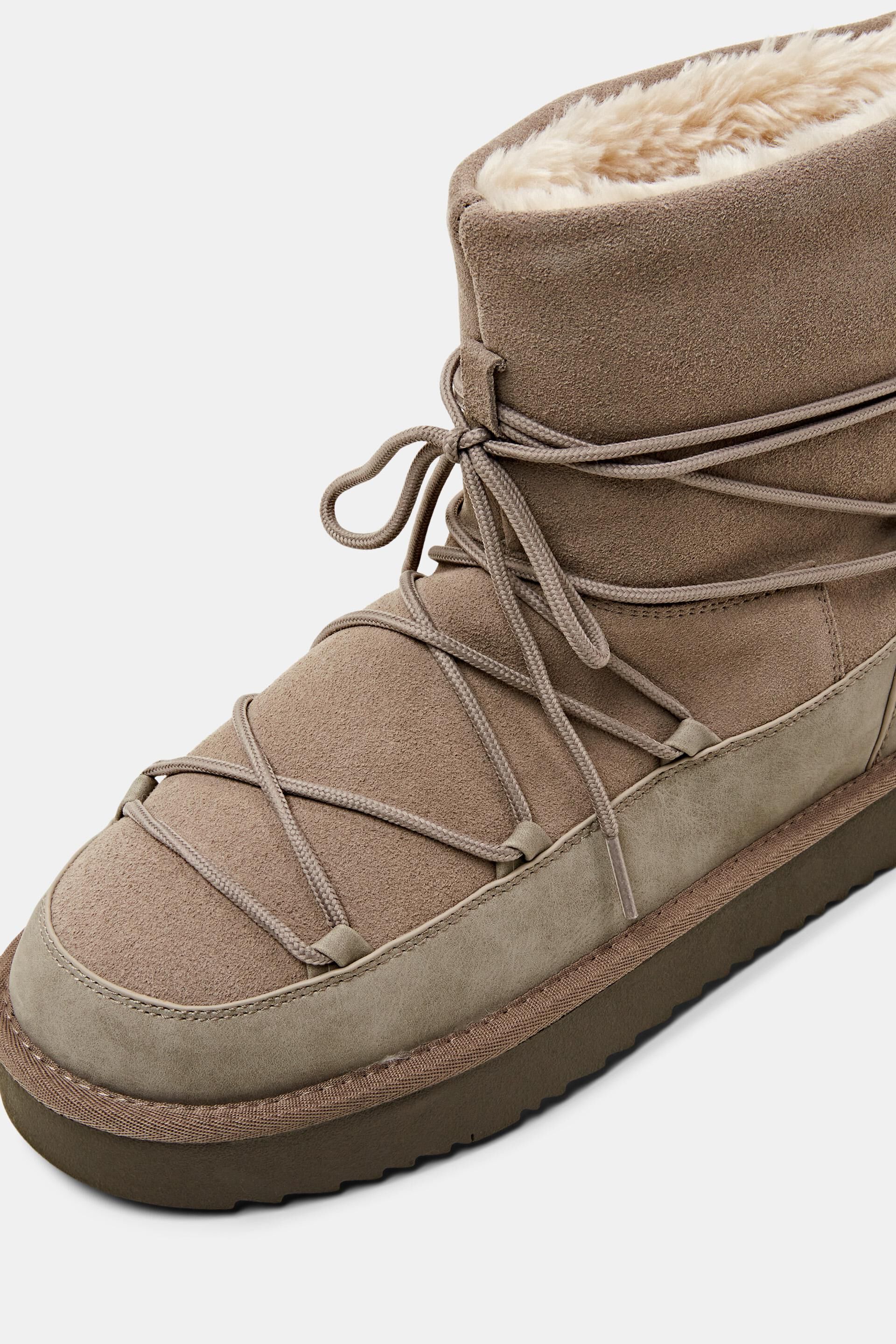 ESPRIT - Suede Lace-Up Boots at our online shop