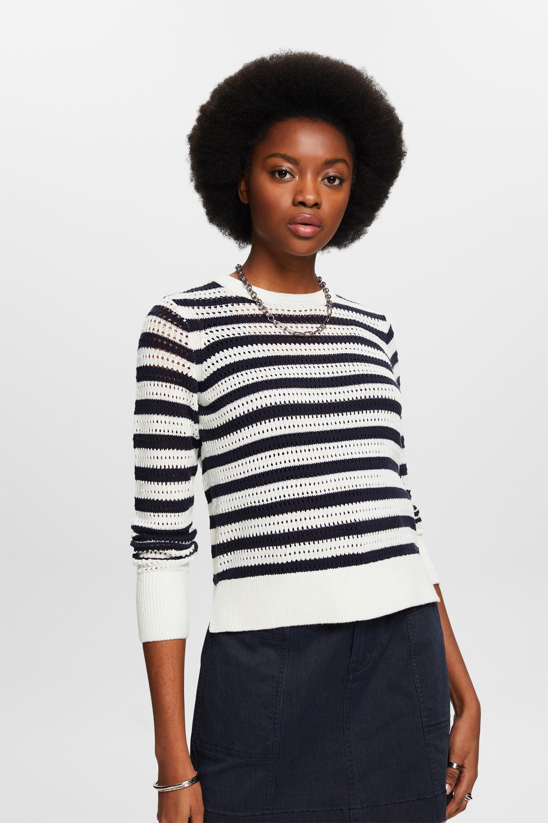 国産在庫Stripe Knit Pullover OFF WHITE×BLACK ニット/セーター