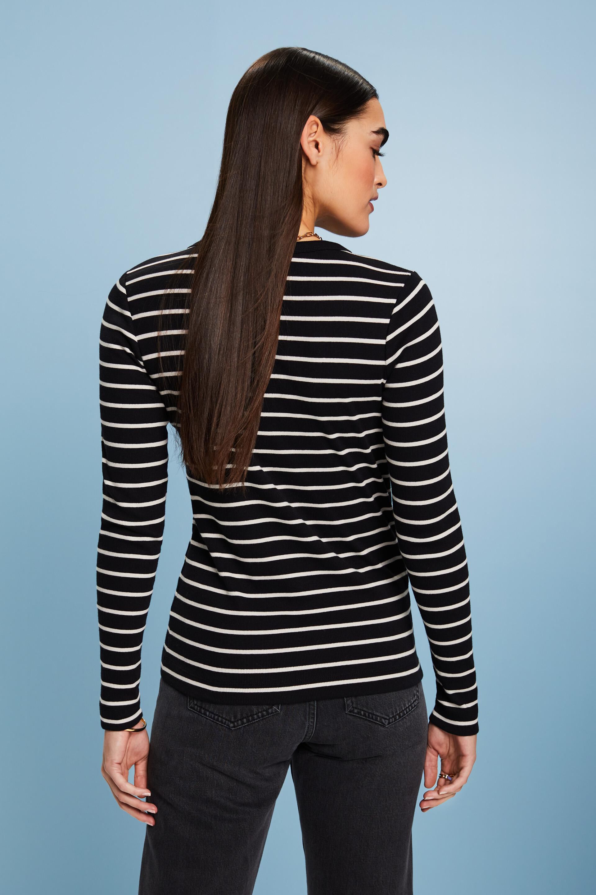 ESPRIT - Striped Rib-Knit Top at our online shop