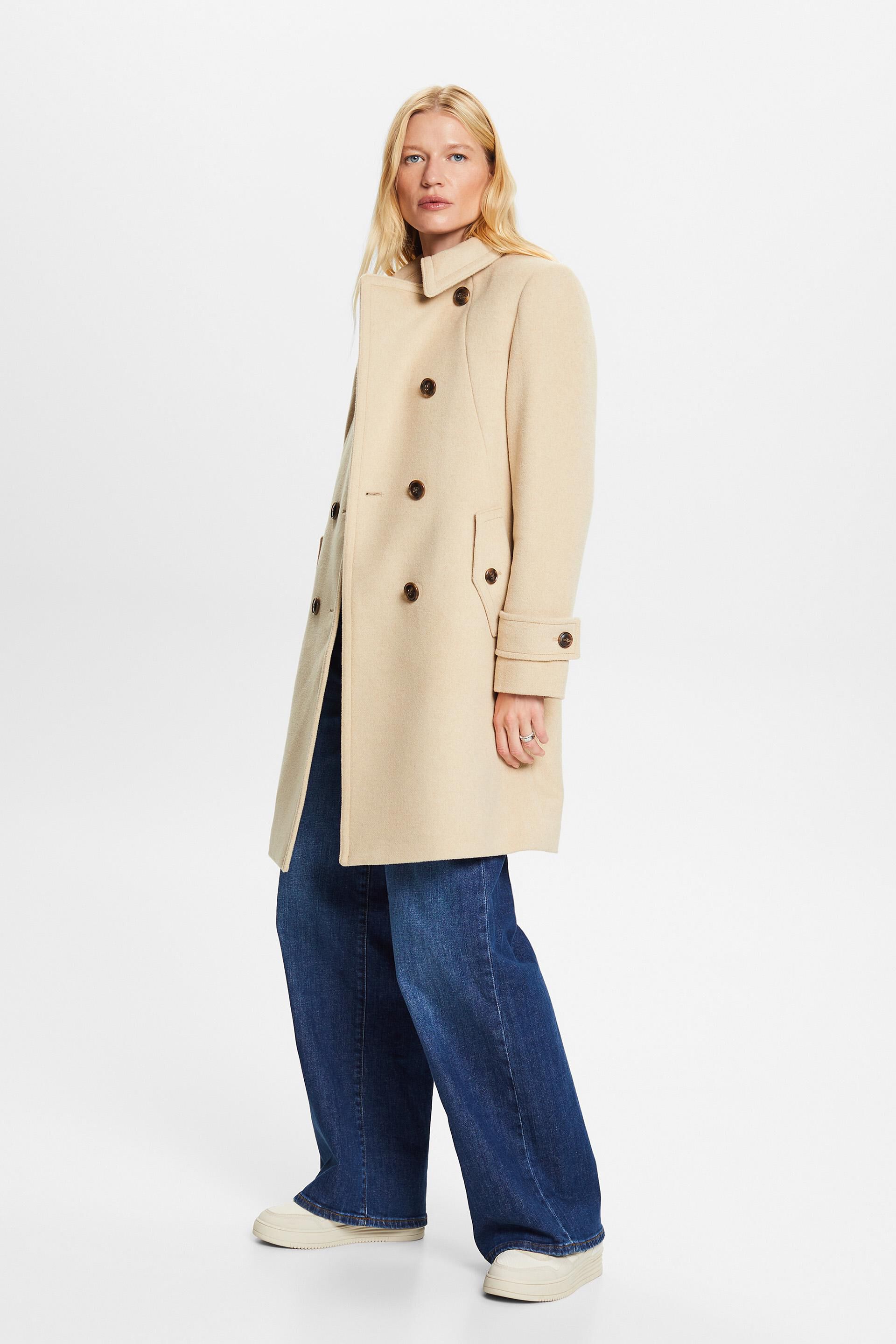 ESPRIT - Recycled: wool blend coat at our online shop