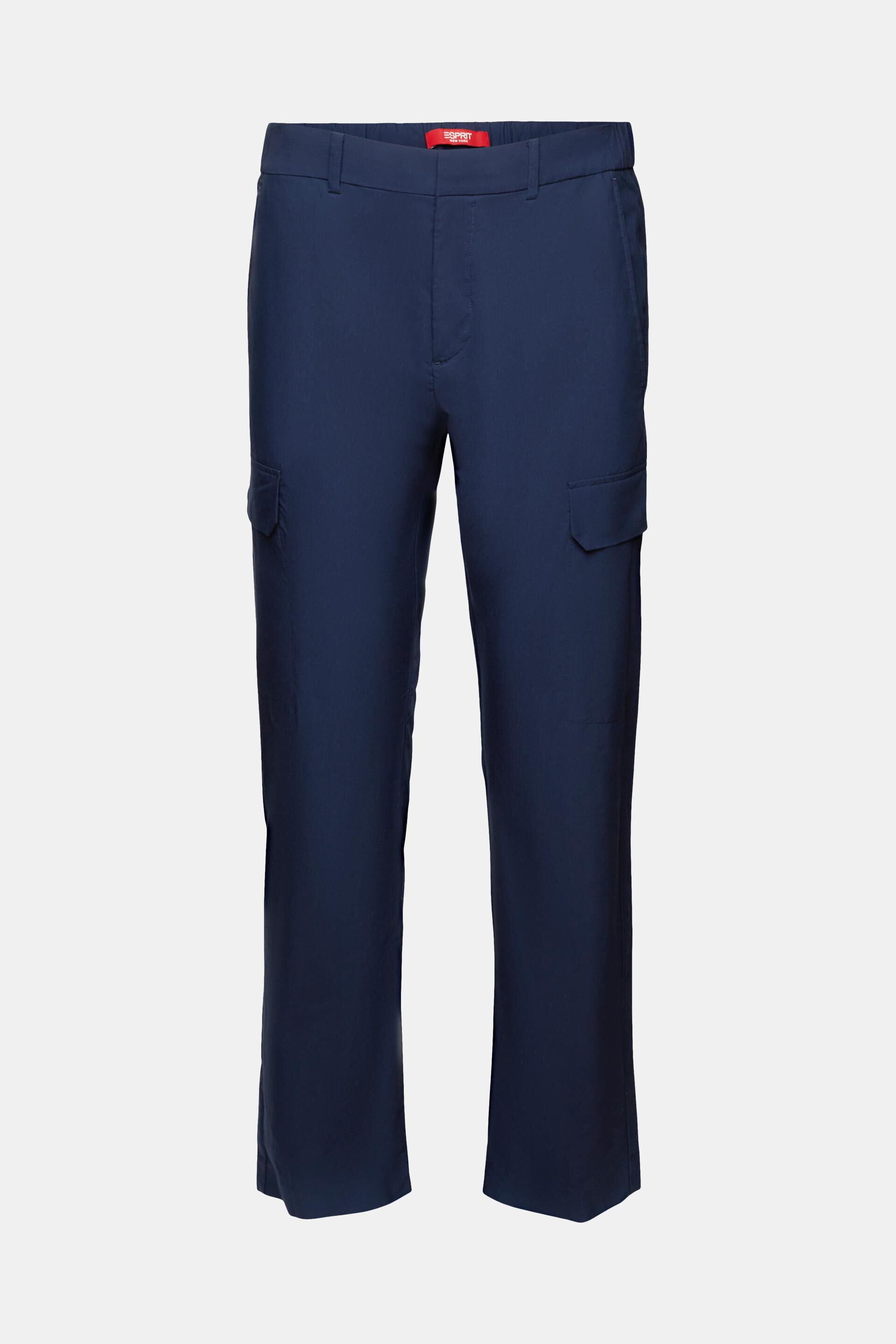 Navy Cotton Cuffed Cargo Trousers | New Look