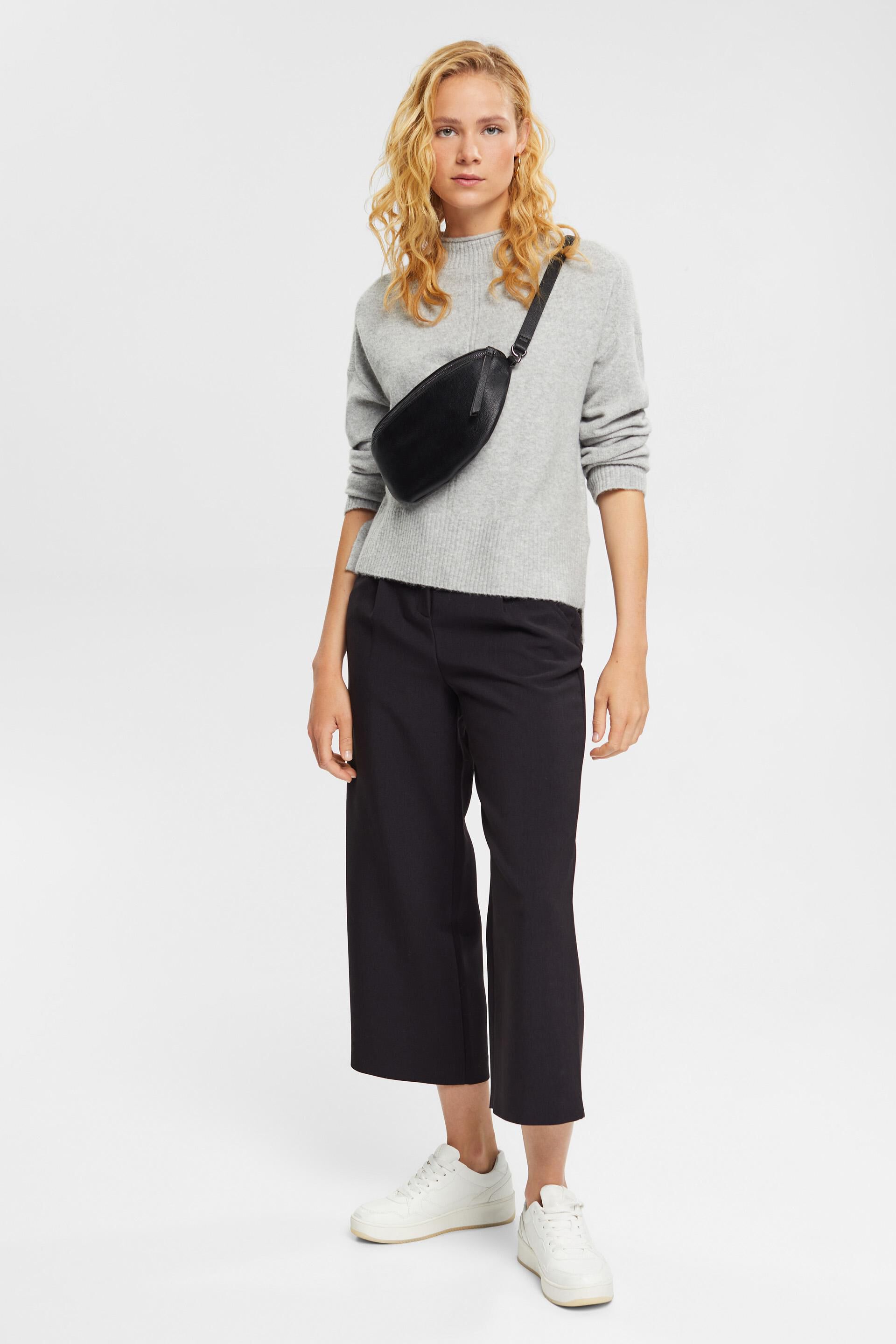 ESPRIT - Wool blend: fluffy jumper with stand-up collar at our