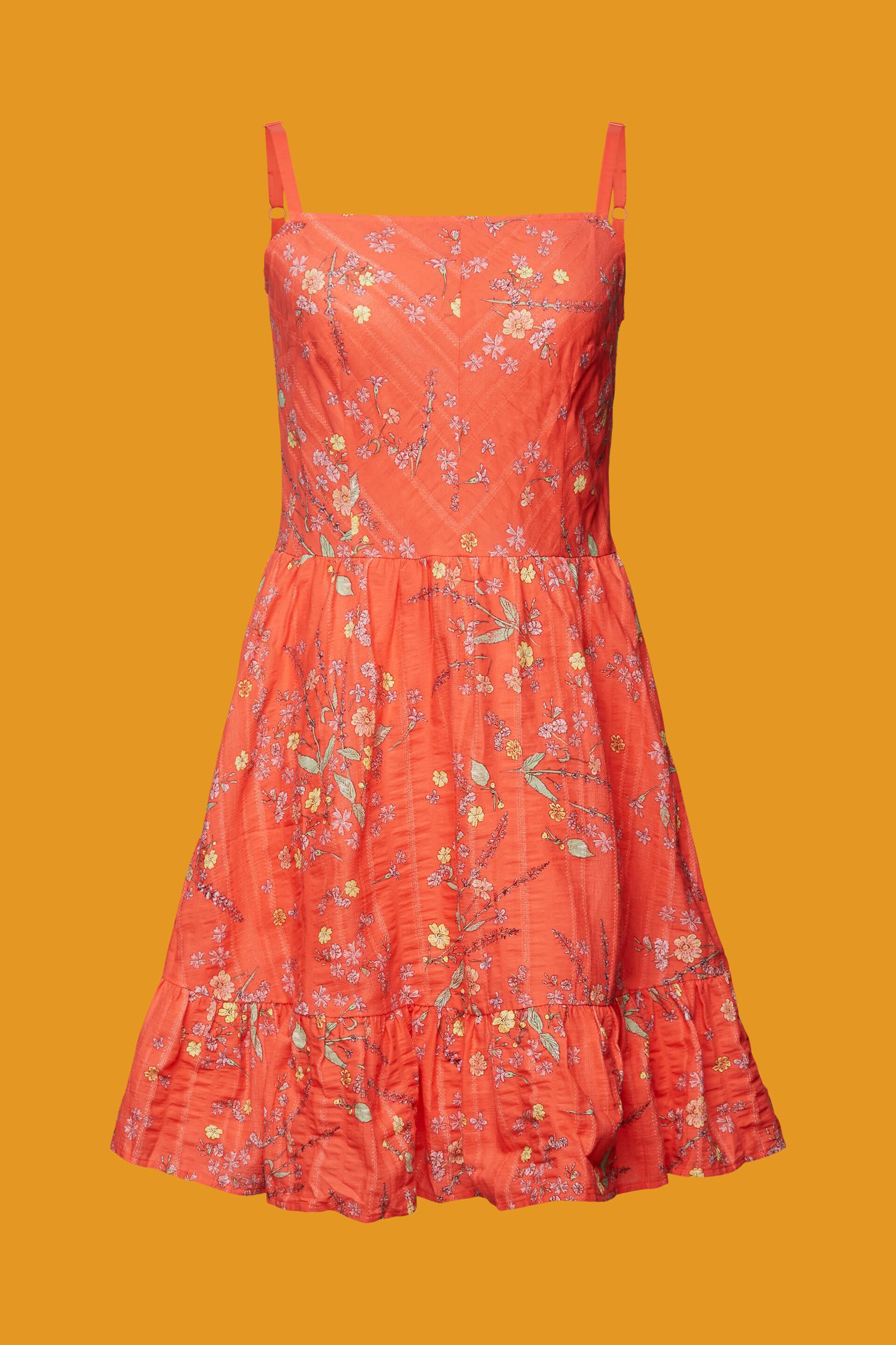 ESPRIT - Floral Print Cotton Knee-Length Dress at our online shop