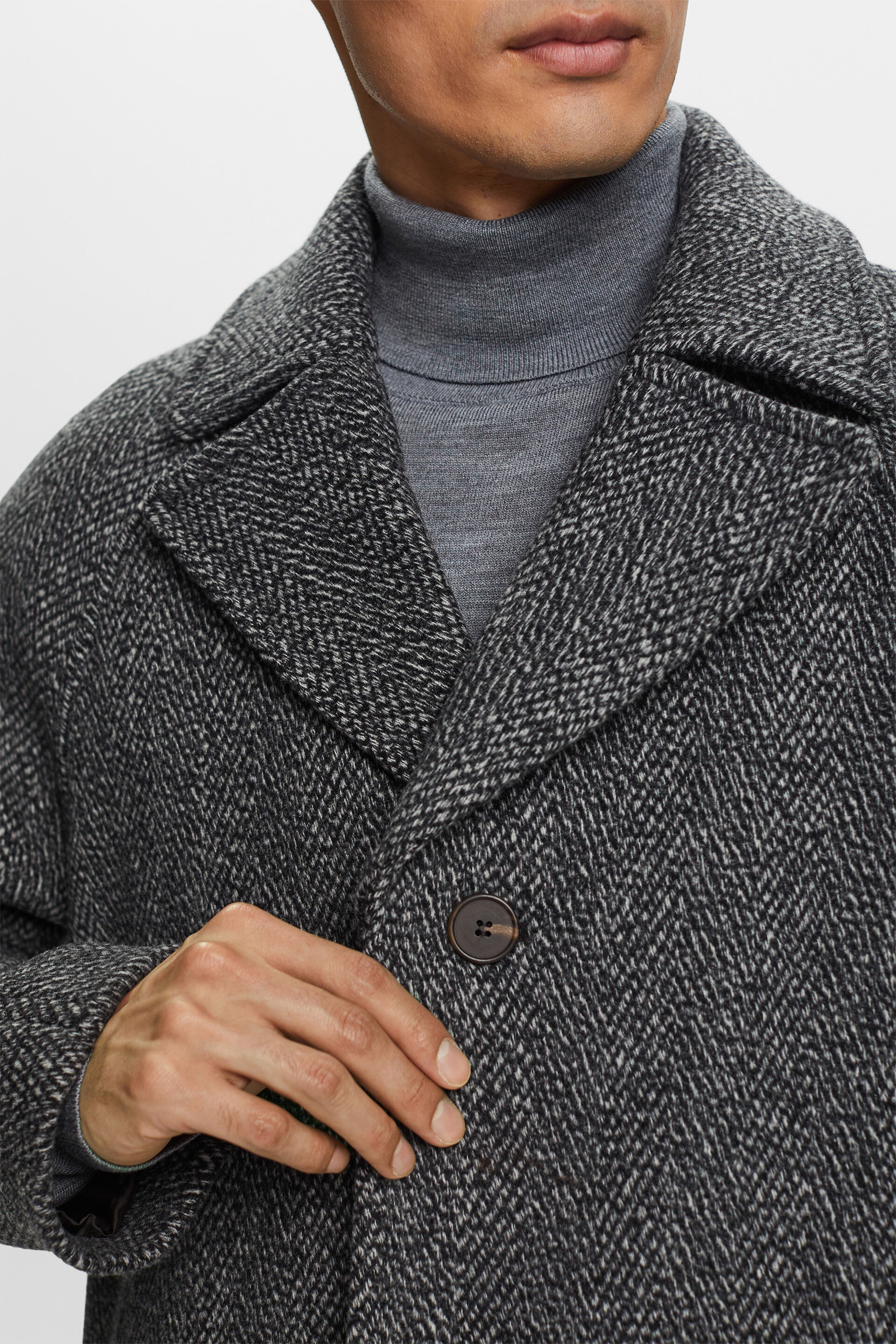 ESPRIT - Herringbone Wool-Blend Coat at our online shop