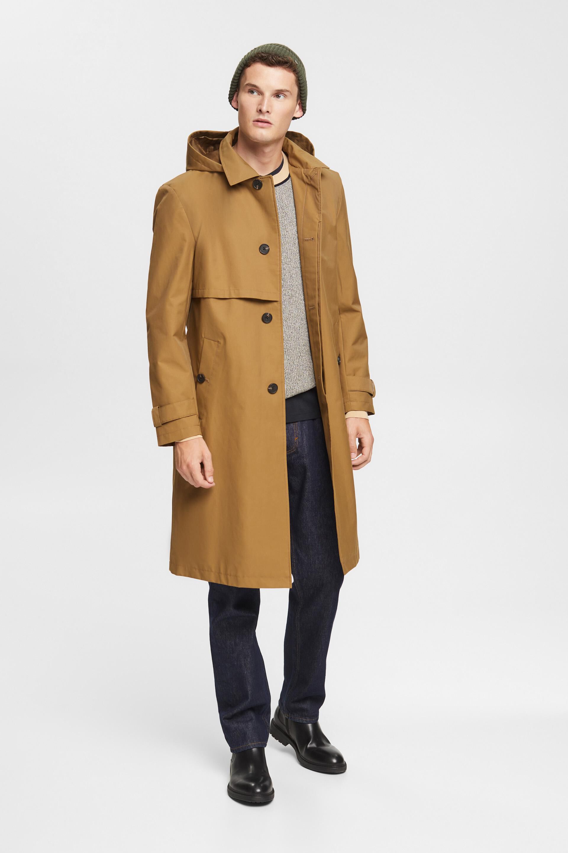 ESPRIT - Trench coat with detachable hood at our online shop