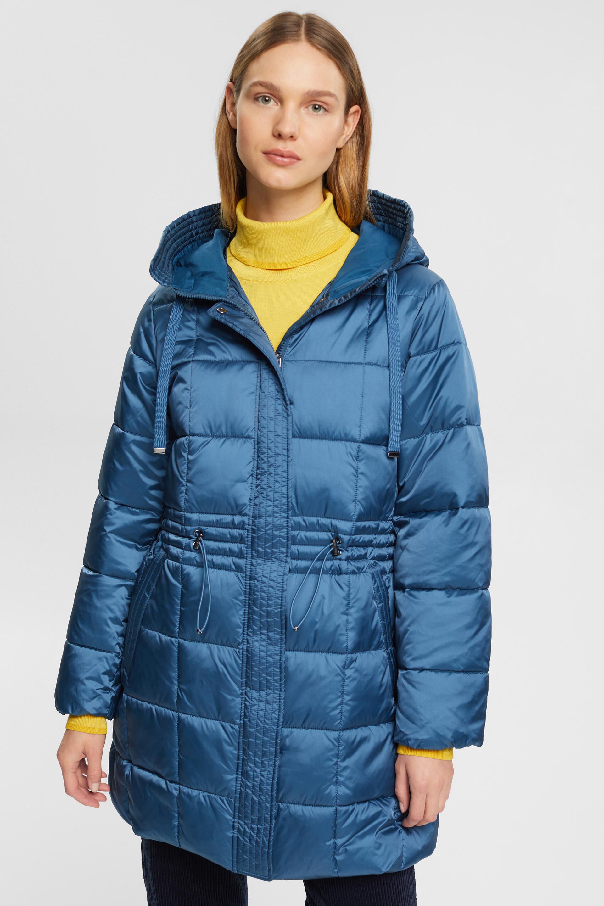 ESPRIT - Quilted coat with drawstring waist at our online shop