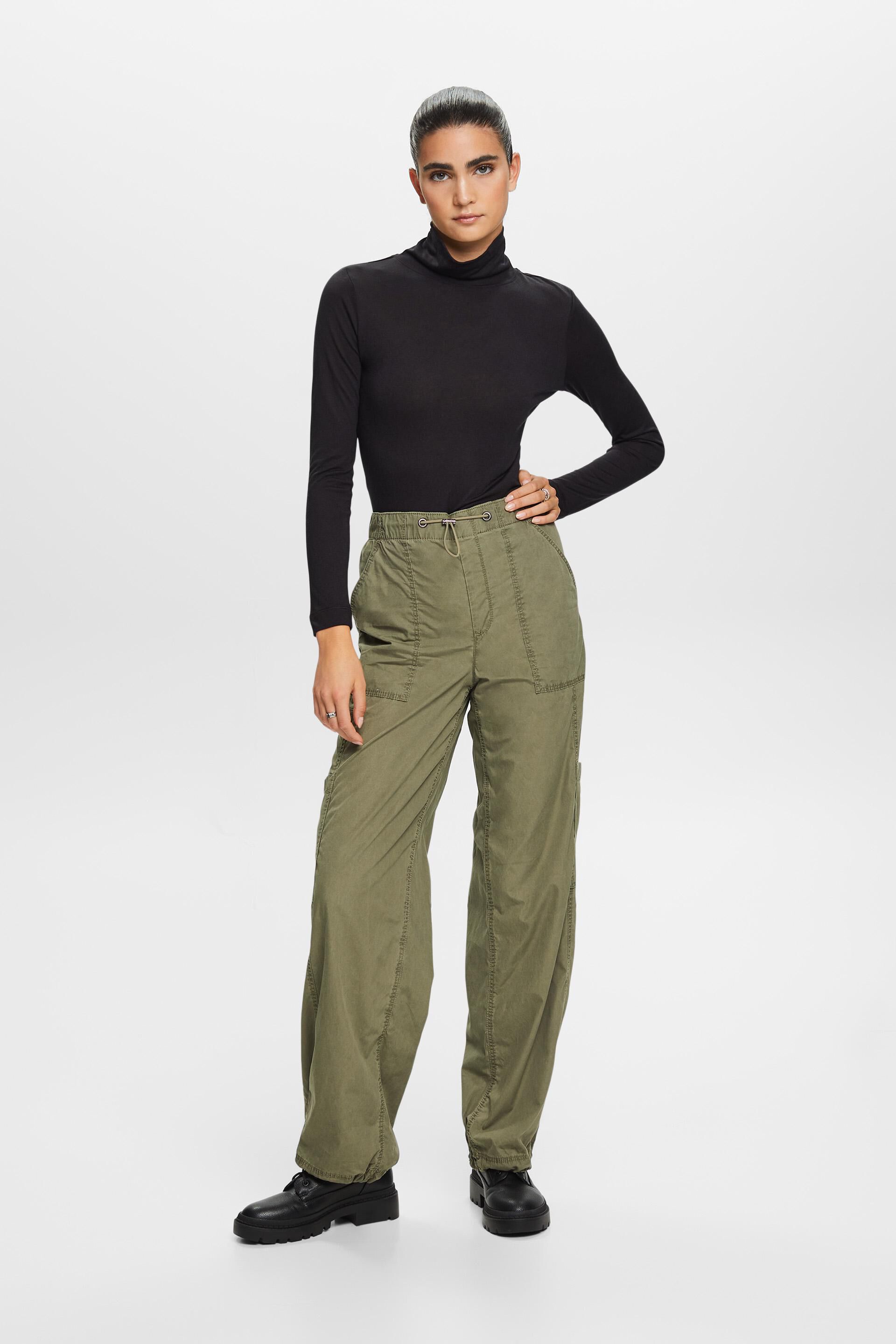 Twill cargo trousers - Dark khaki green - Kids | H&M IN