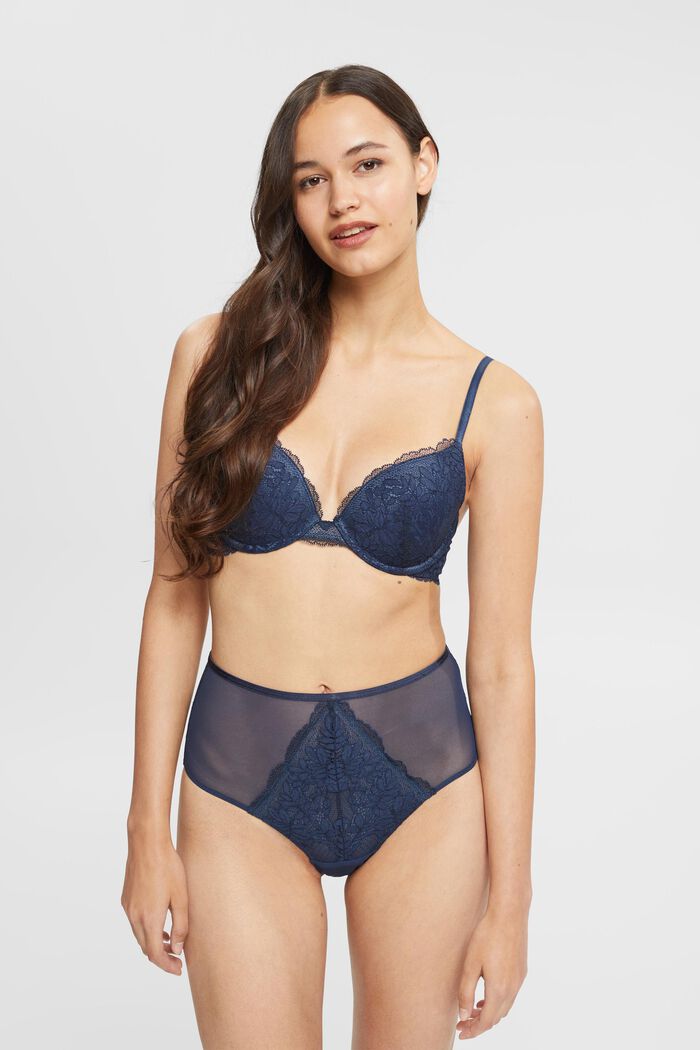 ESPRIT - Padded underwire bra with scalloped edges at our online shop