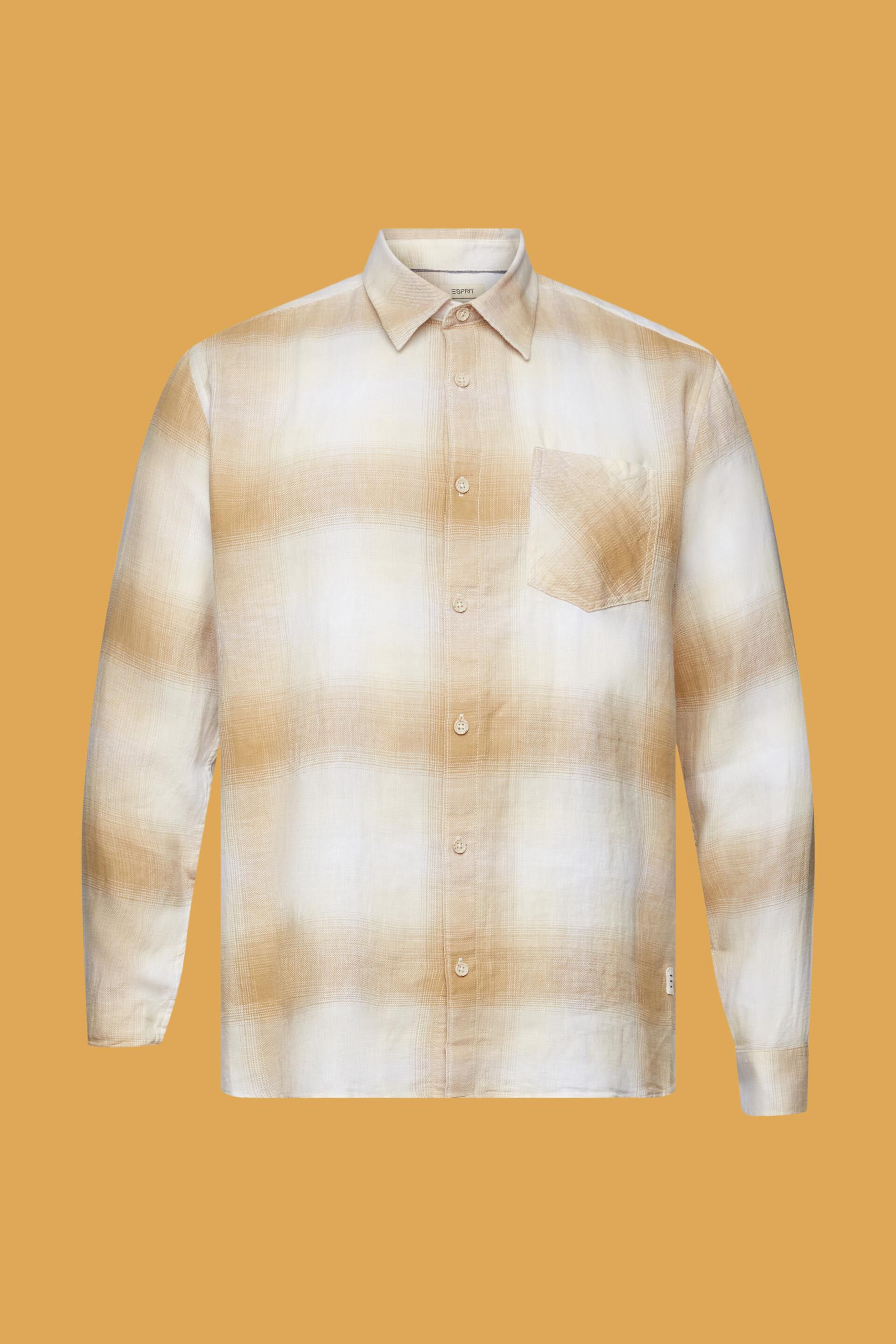 ESPRIT - Cotton and hemp blended checquered tartan shirt at our 