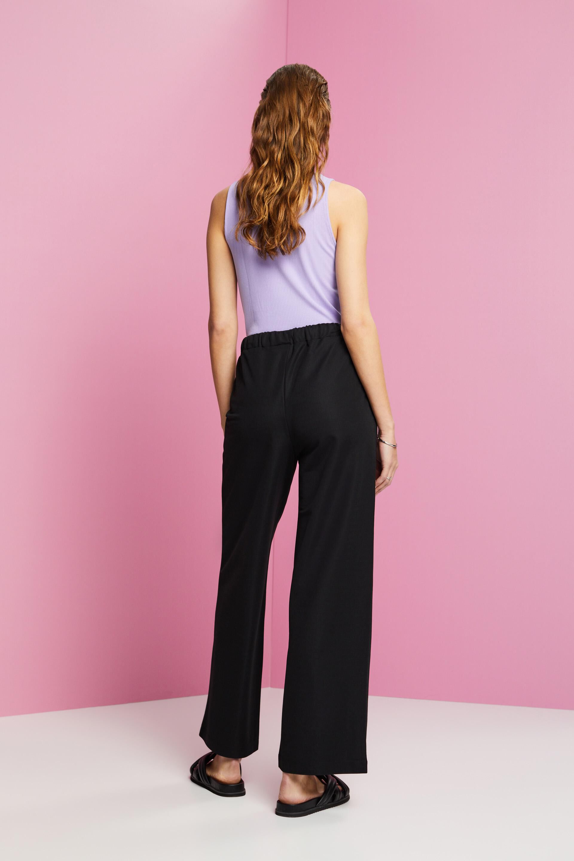 Gabi Cotton Pull On Trousers | Soft Black | TOAST