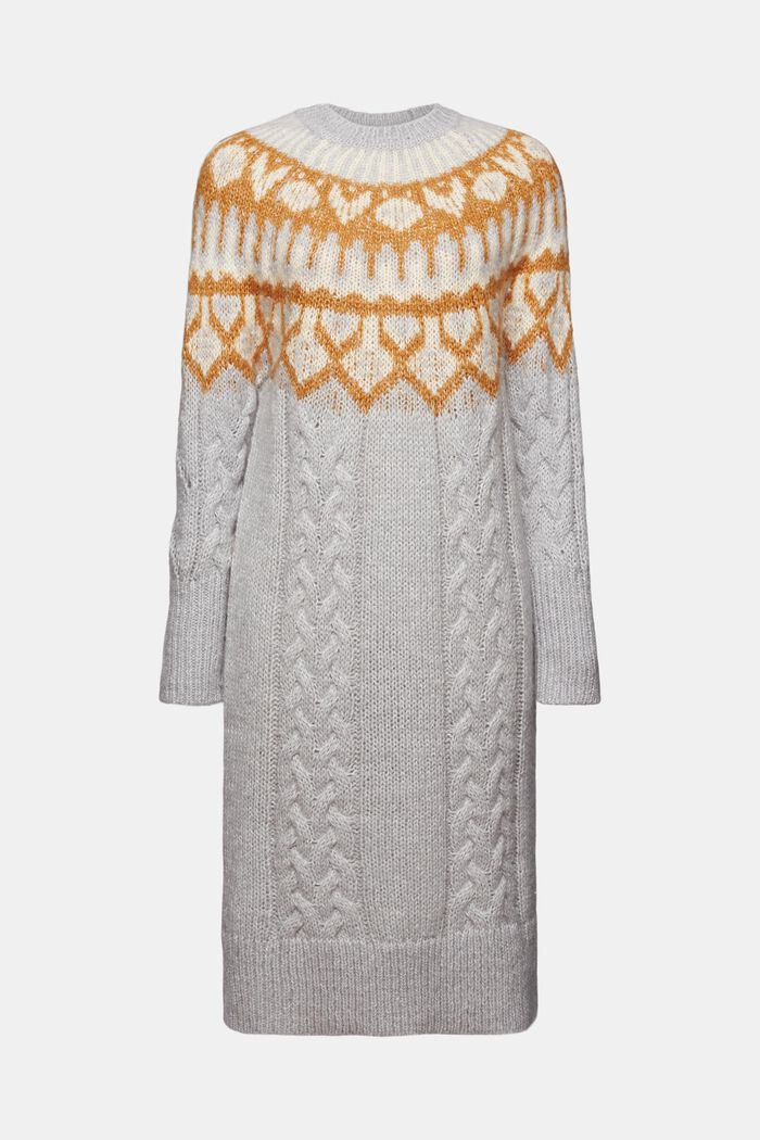 ESPRIT - Cable Knit Jacquard Jumper Dress at our online shop
