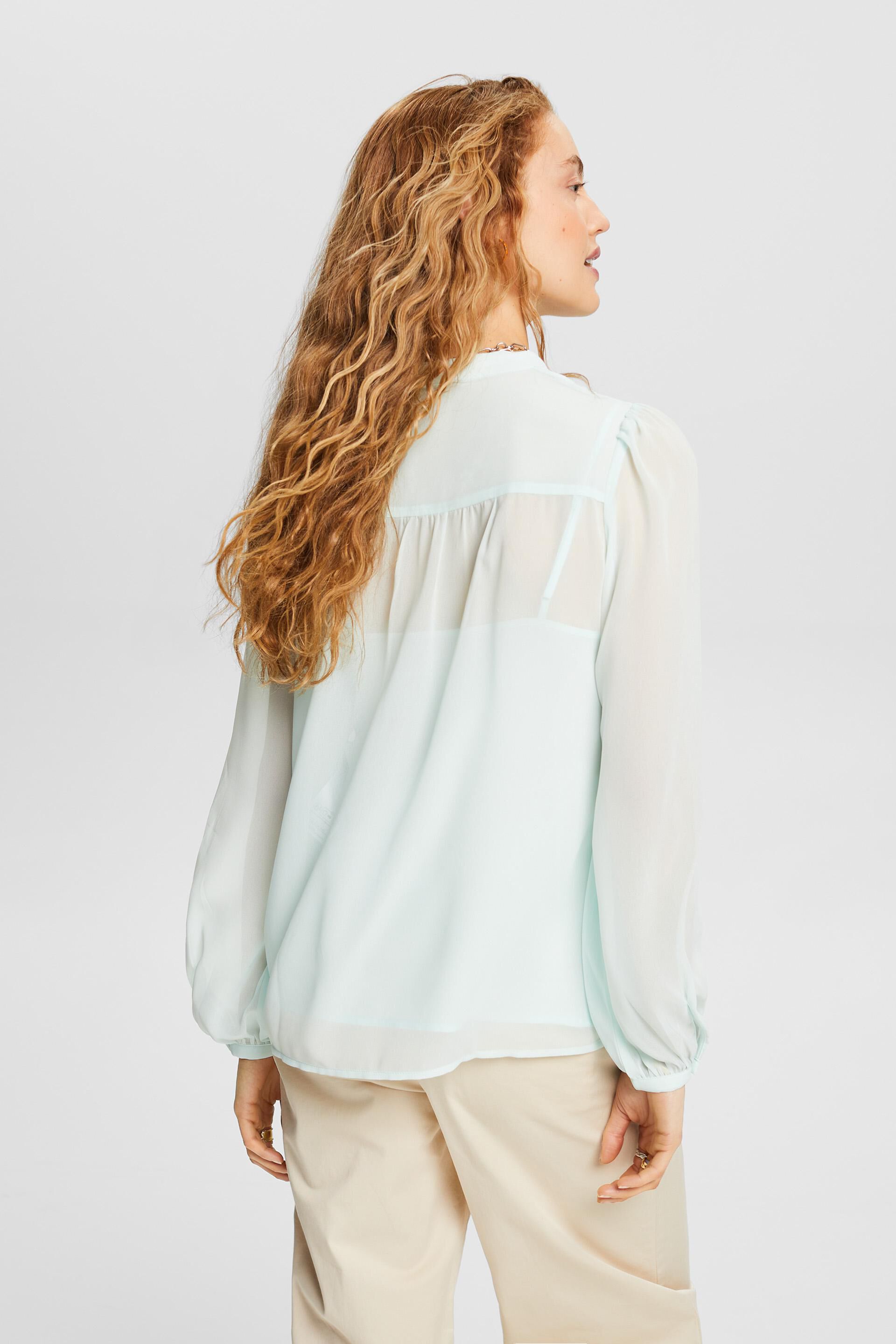 ESPRIT - Long-Sleeve Chiffon Blouse at our online shop
