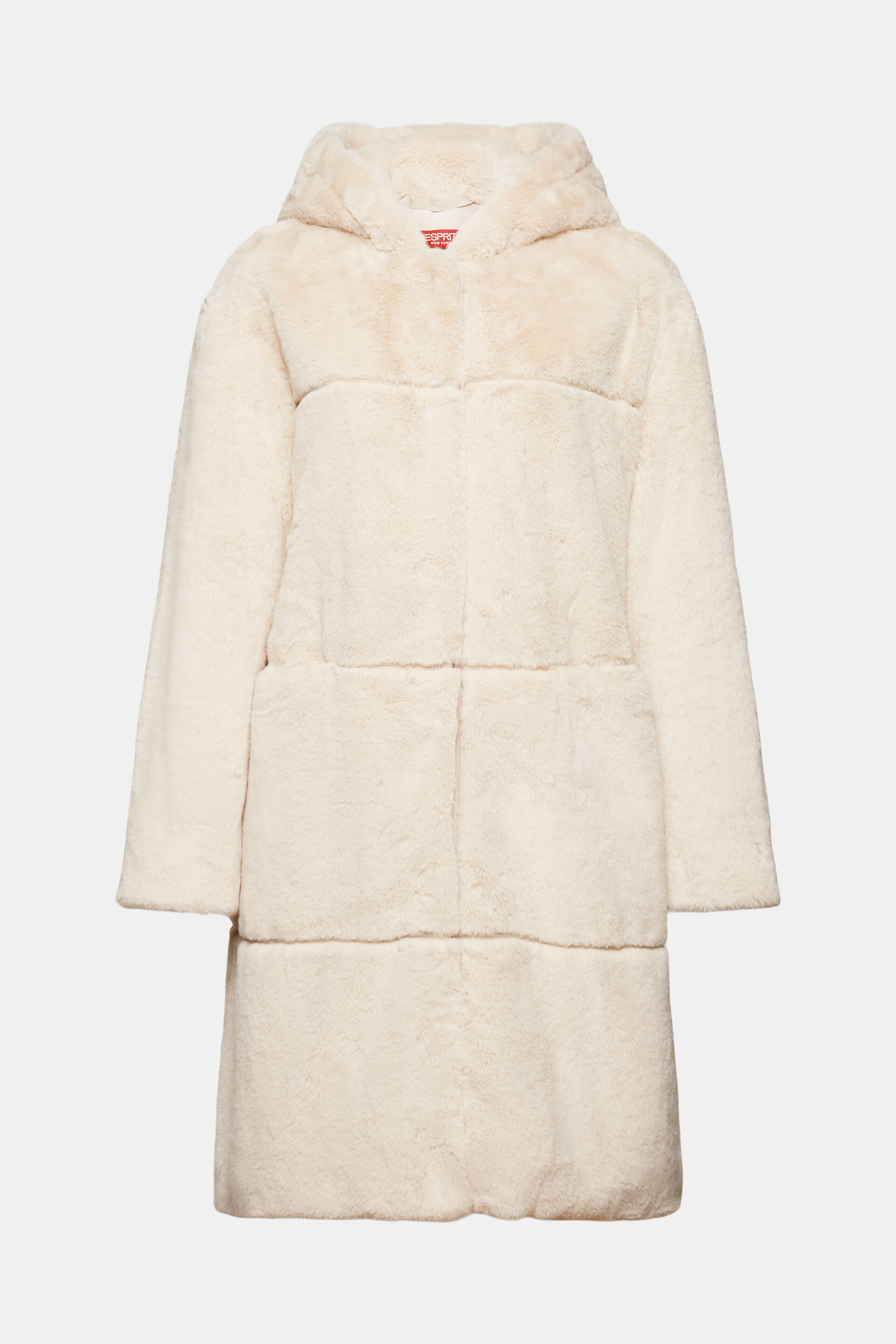 ESPRIT - Hooded Faux Fur Coat at our online shop