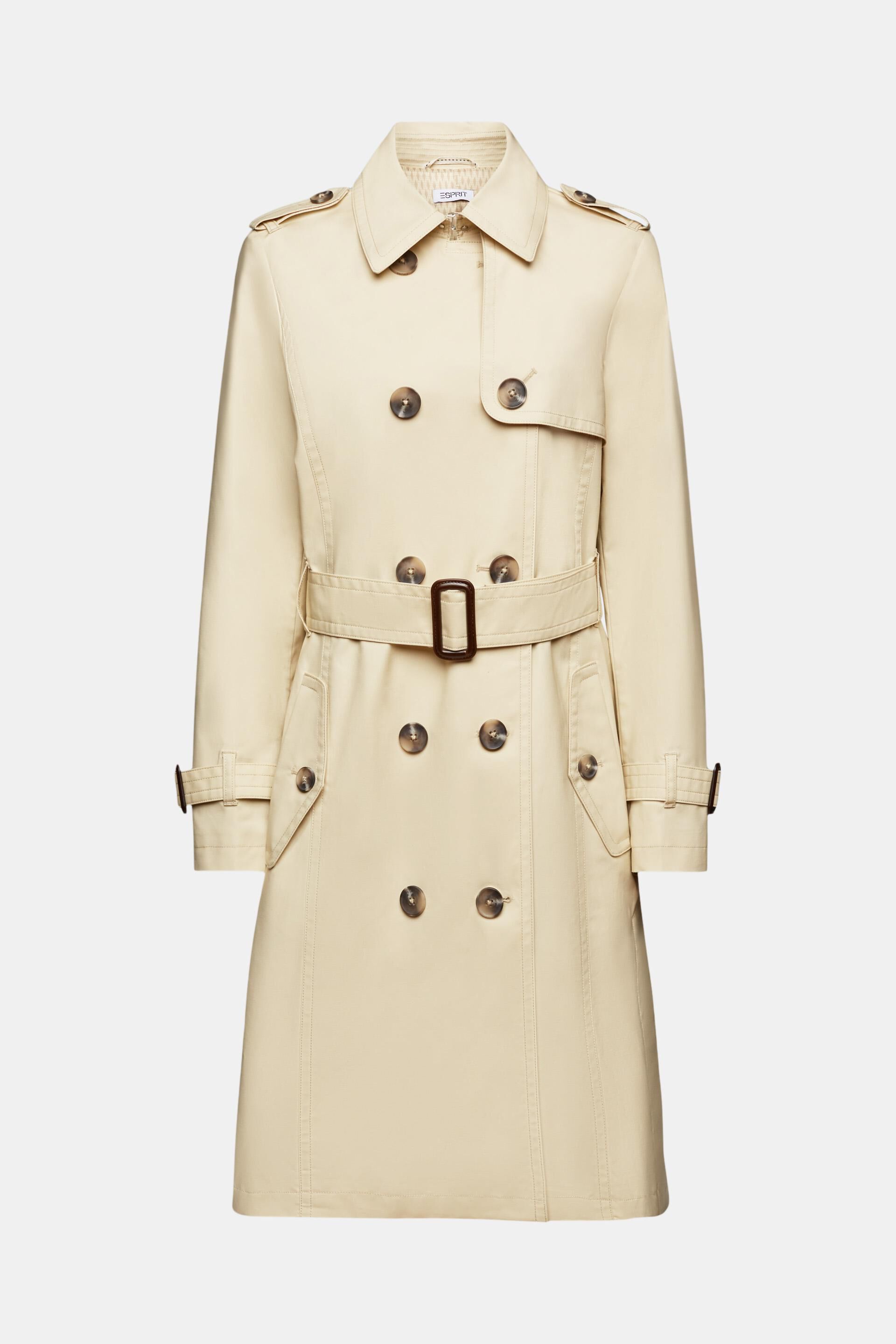 ESPRIT - Belted Double-Breasted Trench Coat at our online shop