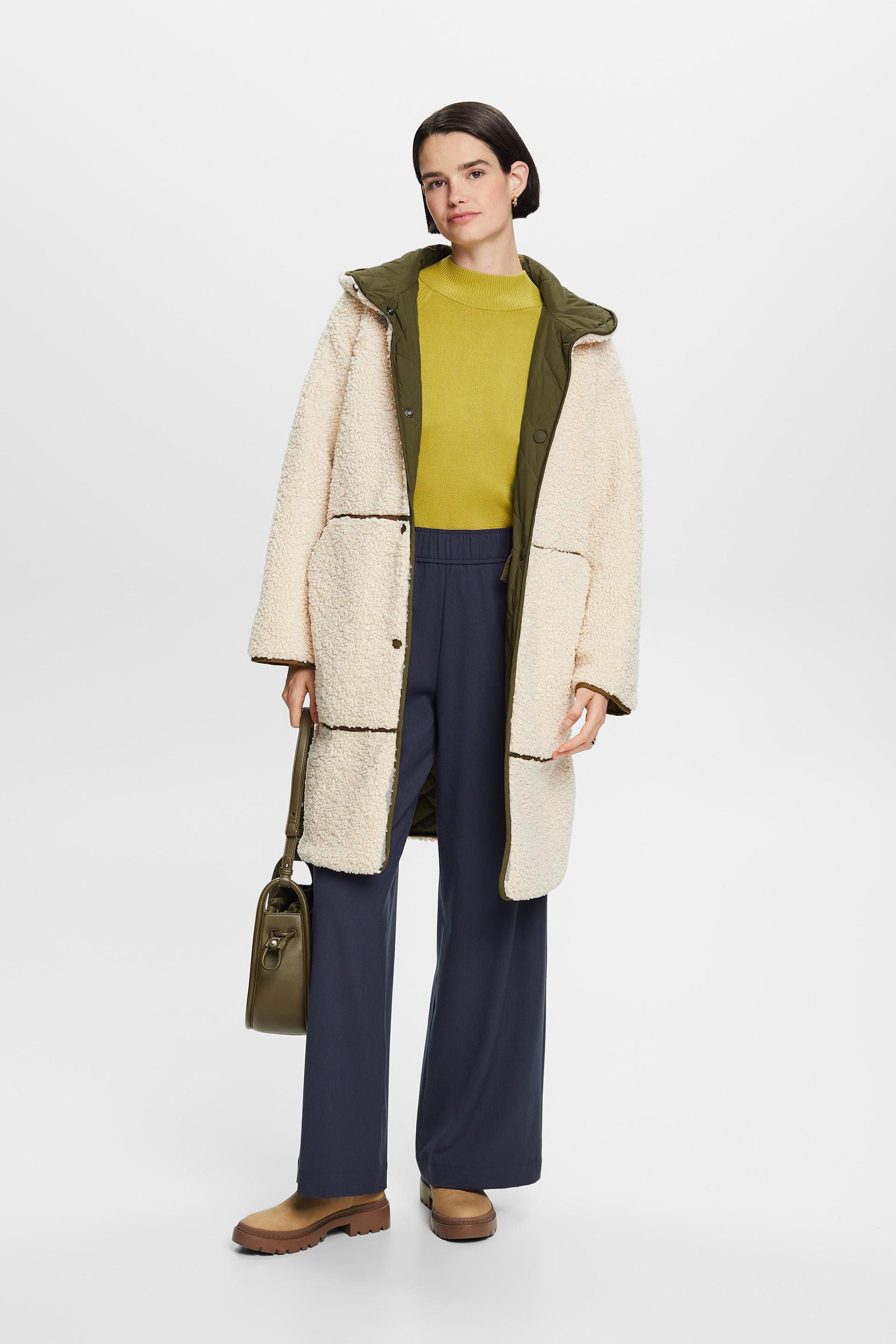 ESPRIT - Reversible Quilted Sherpa Coat at our online shop