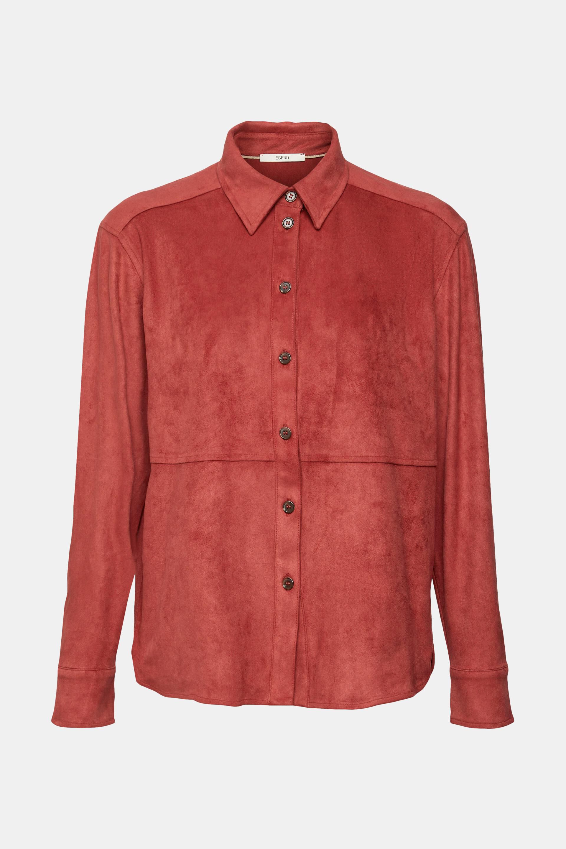 ESPRIT - Faux suede shirt blouse at our online shop
