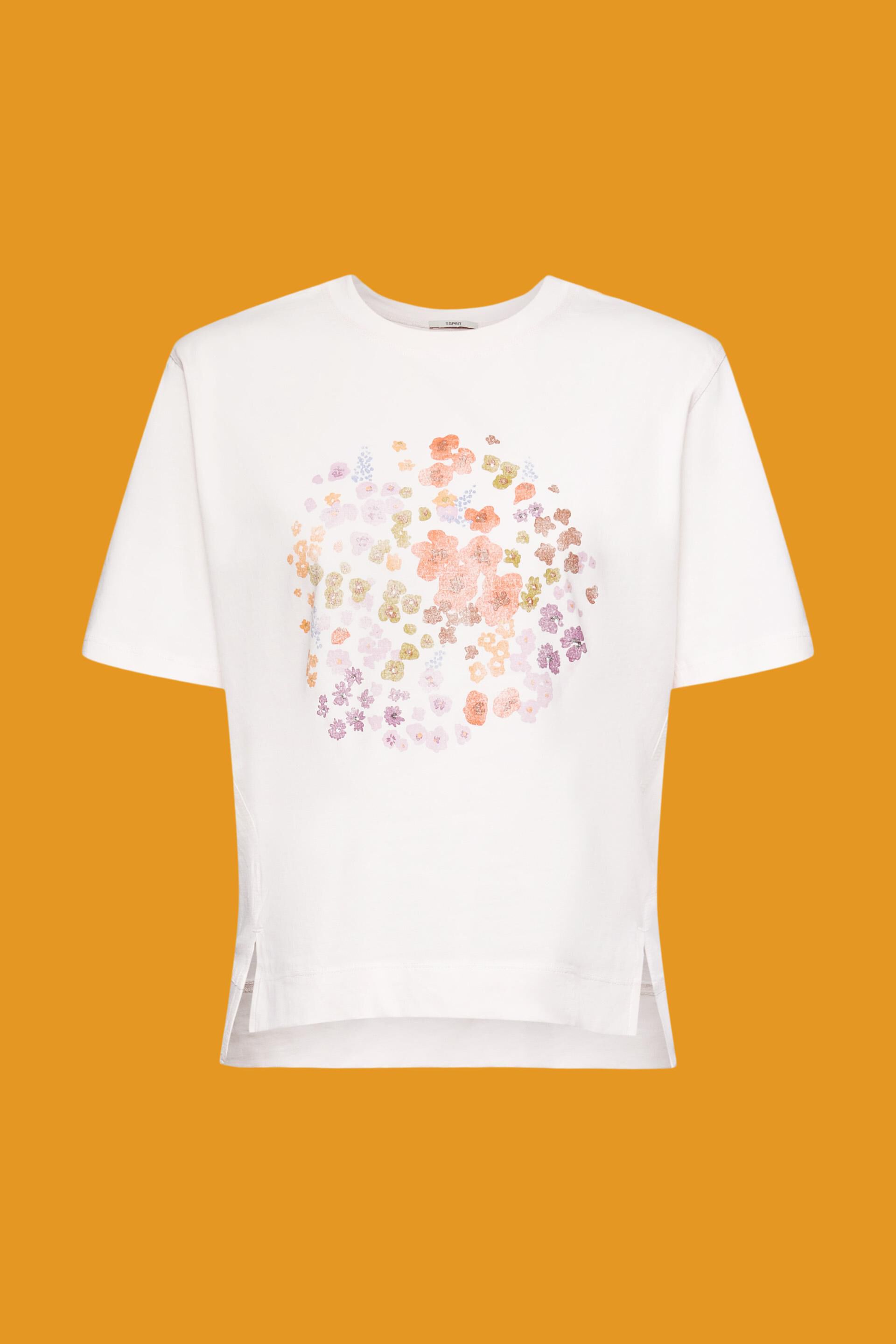 ESPRIT - T-shirt with flower print at our online shop