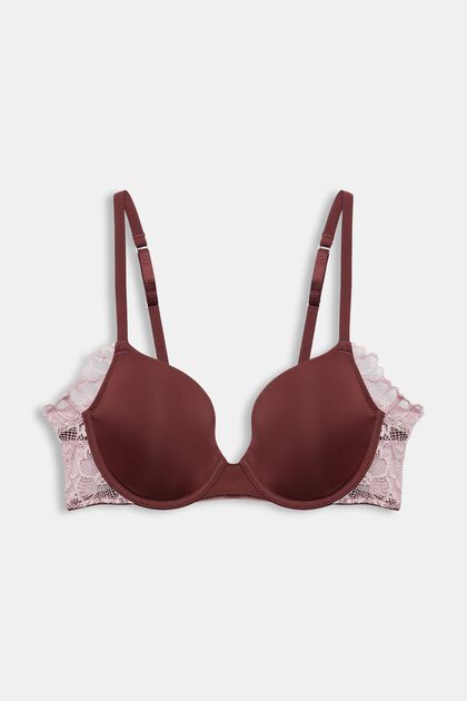 Women's Lace-up Underwired Push Up Bra And Thongs Set - JEWYEE TY094