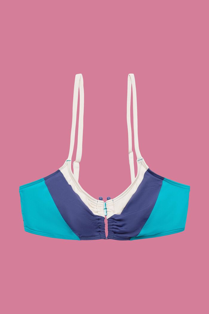 ESPRIT - Padded U bar bikini top in colour block design at our online shop