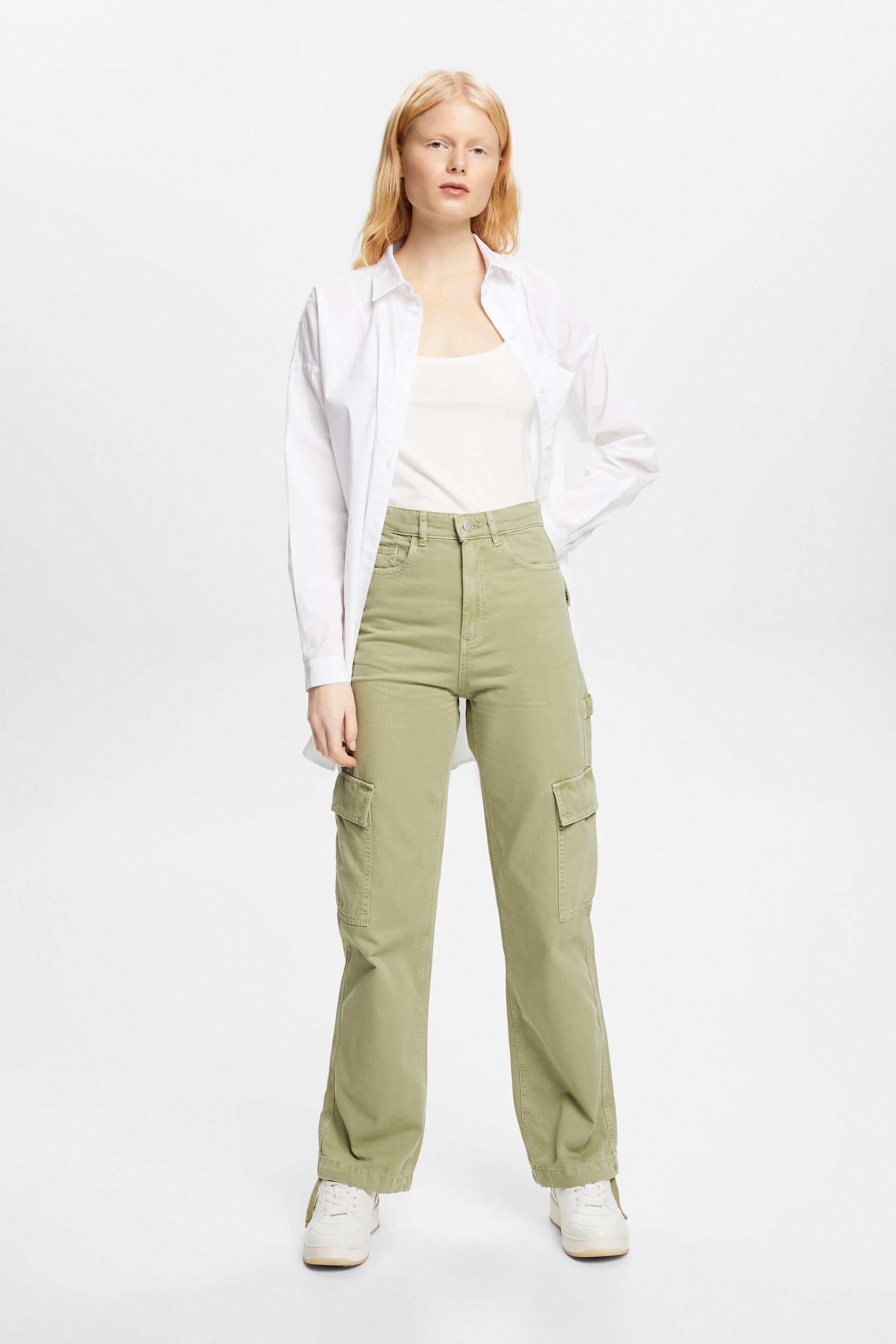 Buy TNA Army Printed Women Regular Length Solid Cargo Trousers (Green) at  Amazon.in