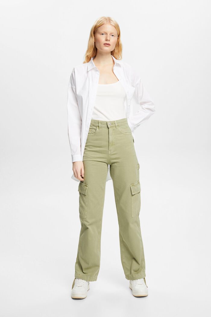 ESPRIT - Cotton cargo trousers at our online shop