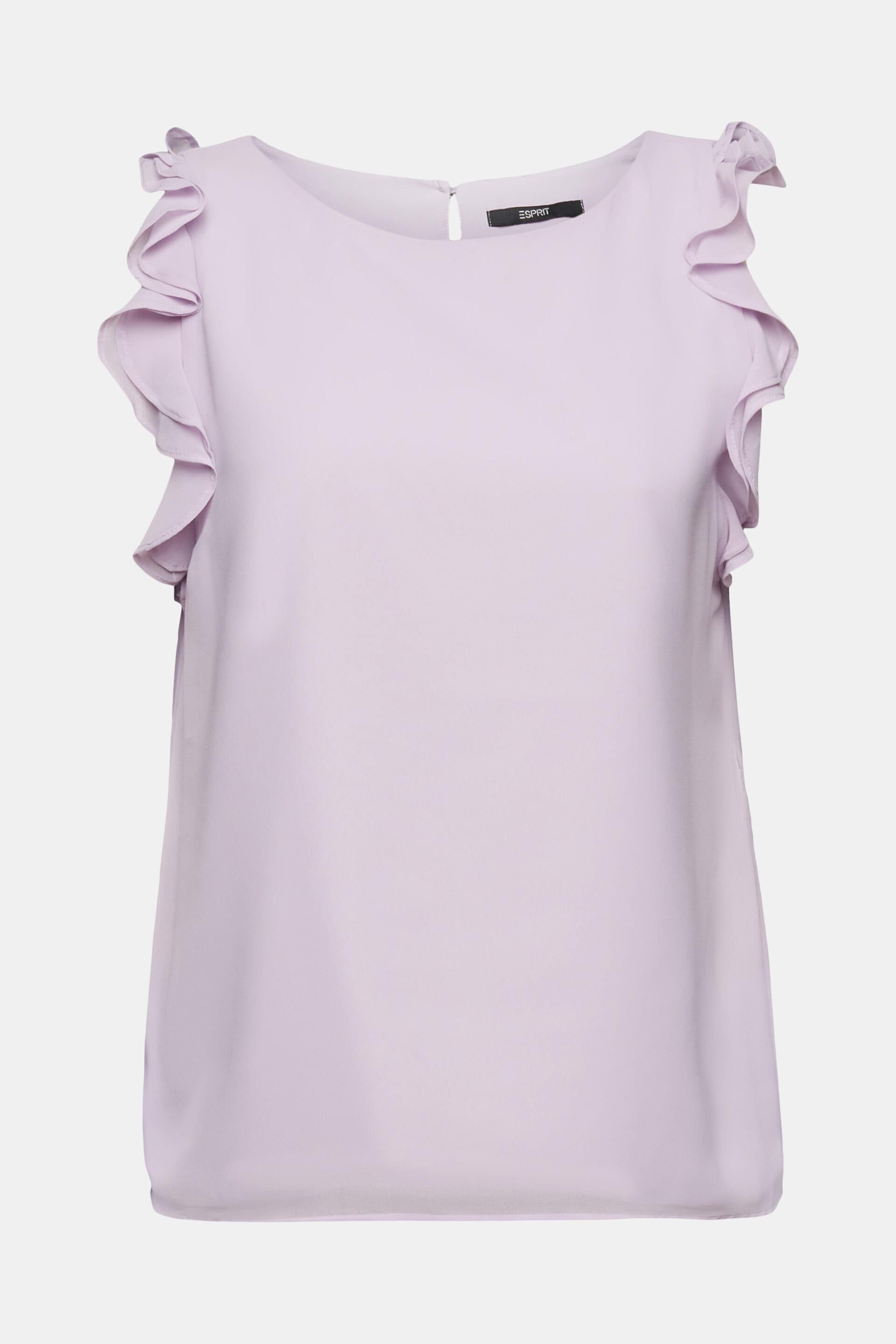 ESPRIT - Chiffon blouse with ruffles at our online shop