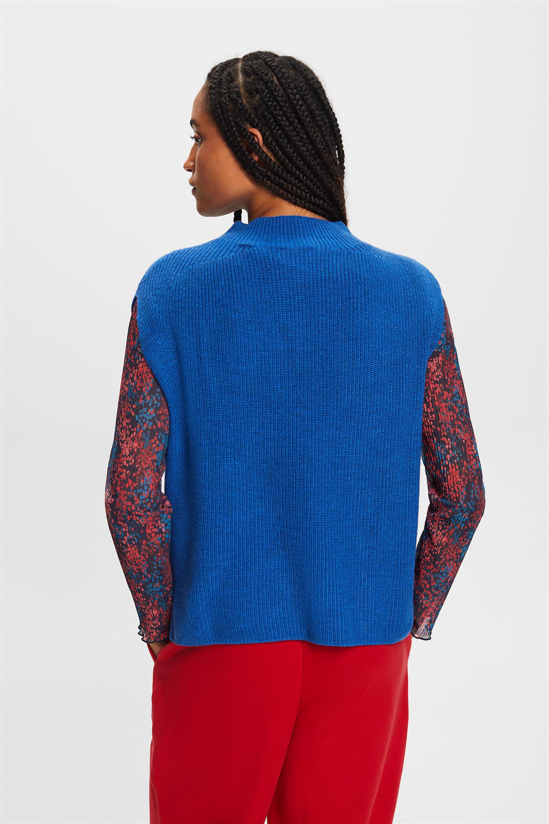 Wool Blend Rib-Knit Vest at ESPRIT our shop online 
