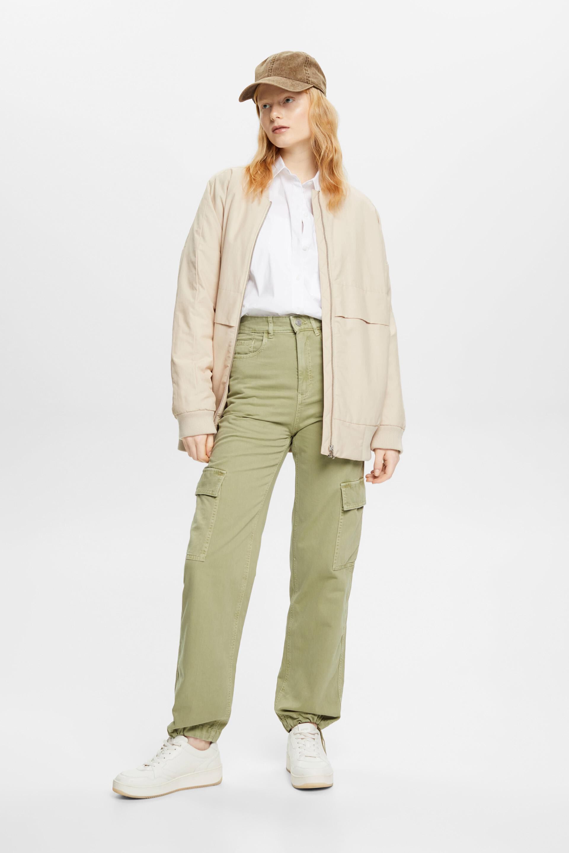 Twill cargo trousers - Dark khaki green - Ladies | H&M