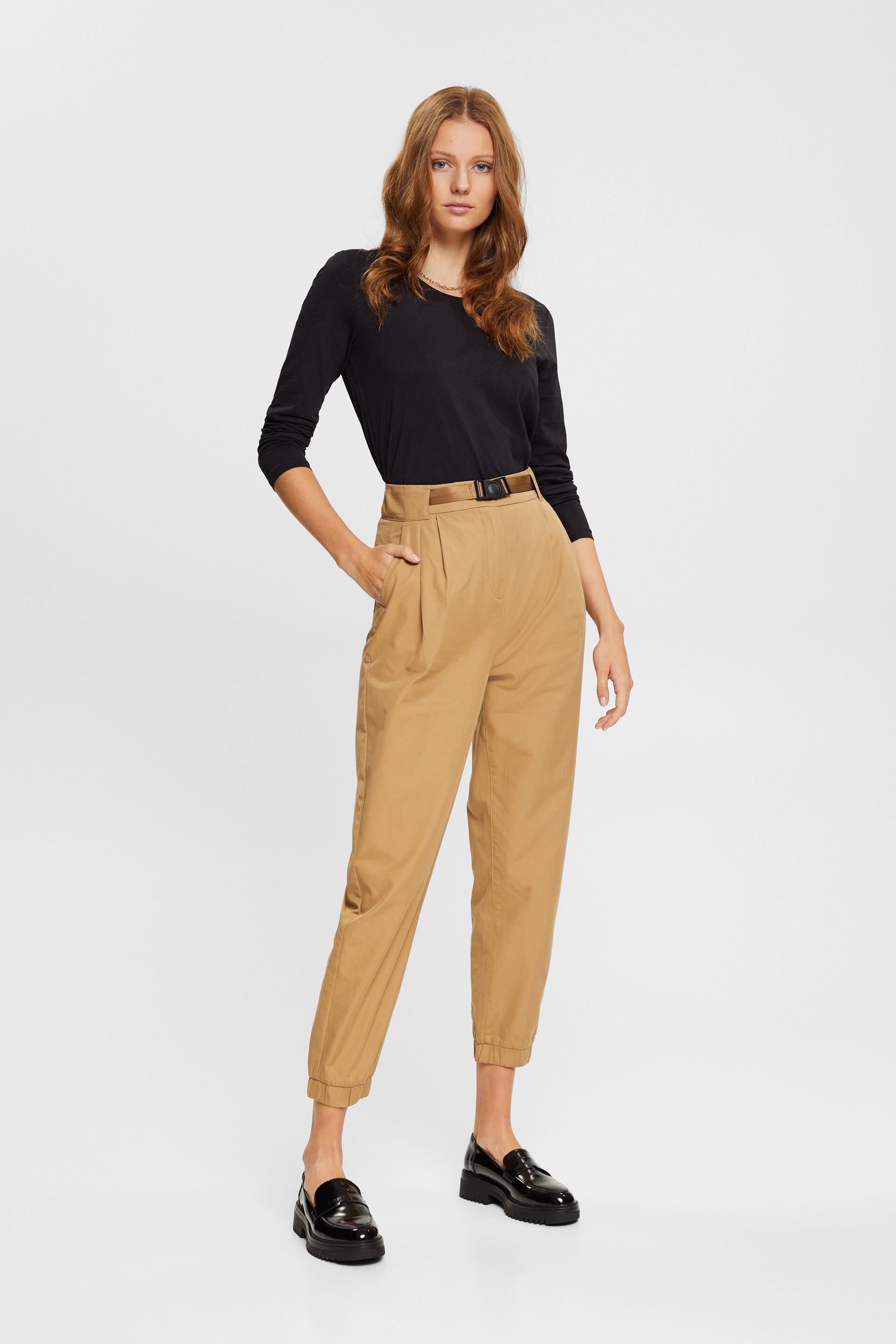 Cotton Rich Balloon Tapered Trousers | M&S US