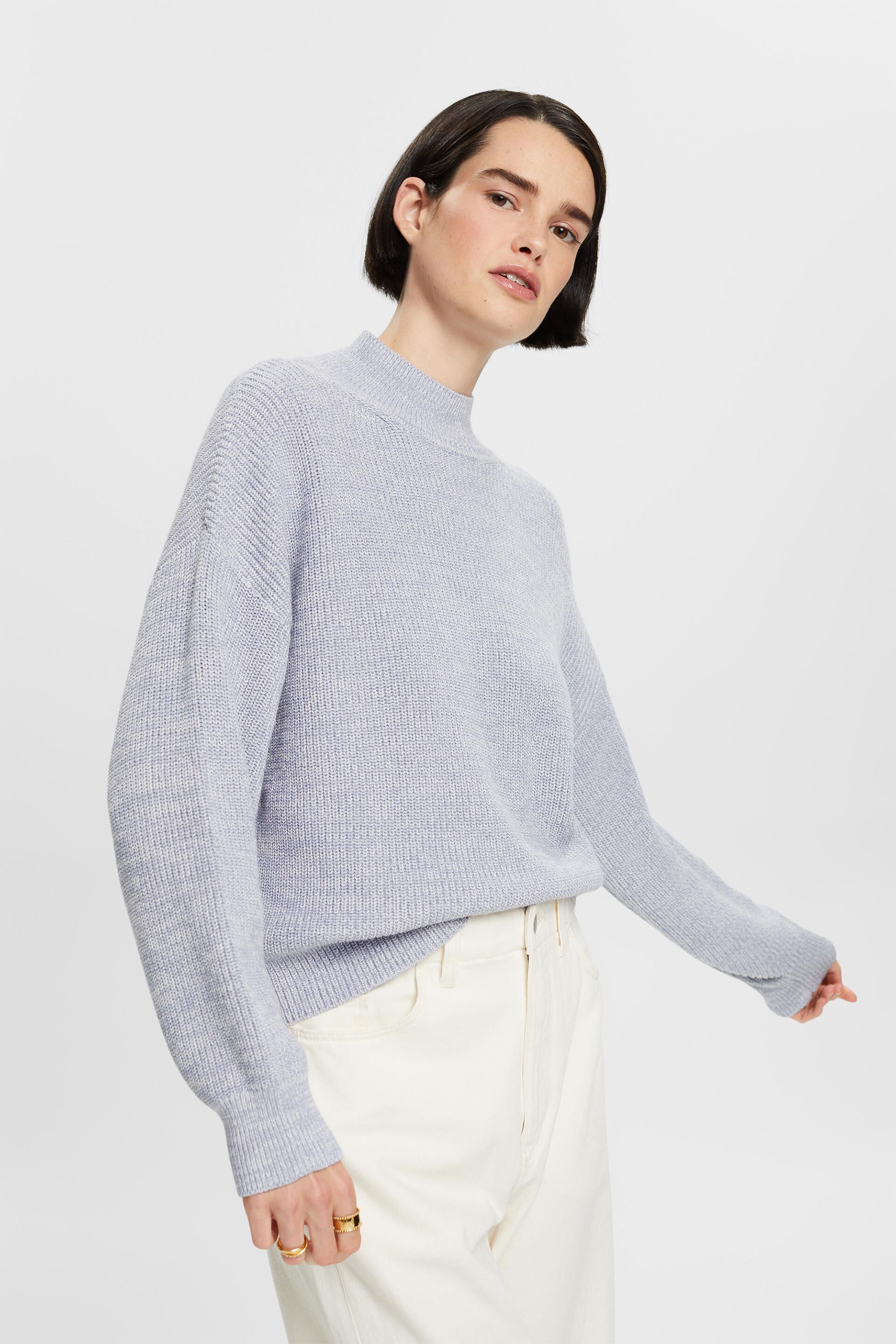 ESPRIT - Ribbed Knit Mock Neck Sweater at our online shop