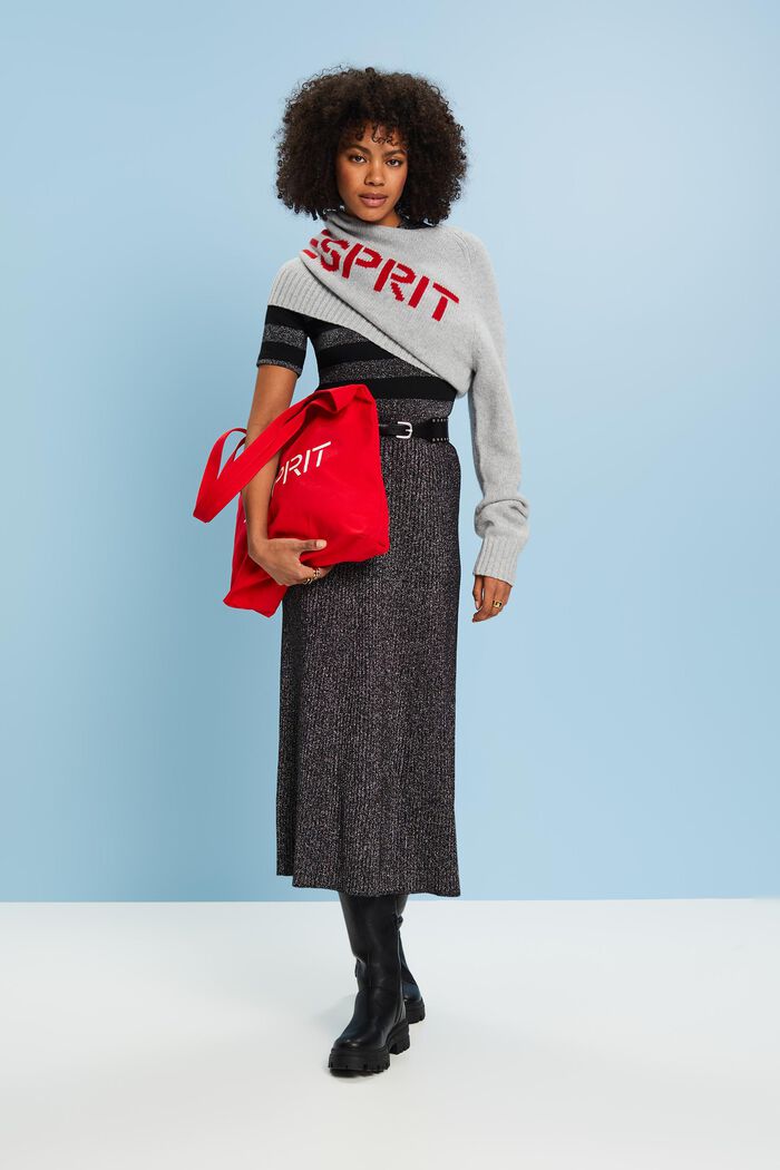 ESPRIT - Lamé Rib-Knit Midi Skirt at our online shop