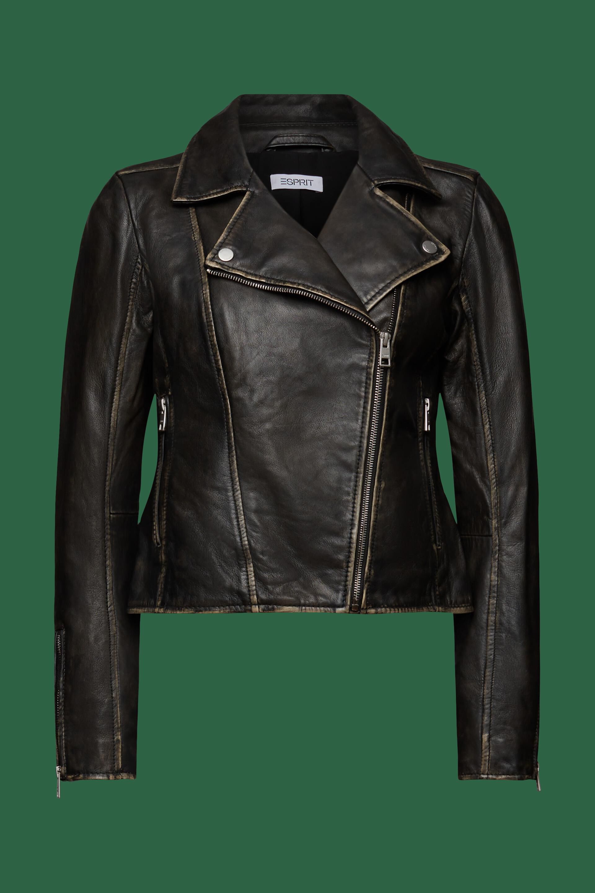 ESPRIT - Leather Biker Jacket at our online shop