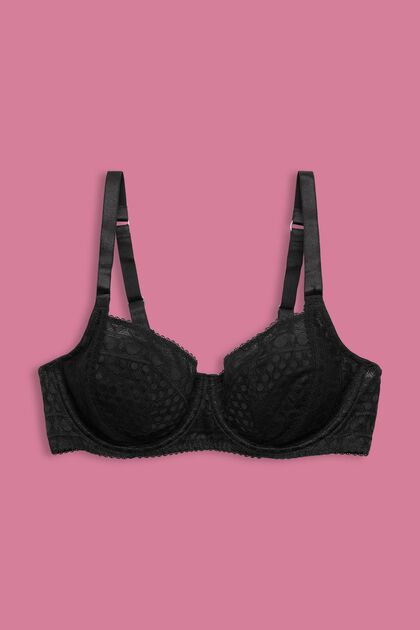 WOMENS GORGEOUS H&M LACE DETAIL PUSH UP BALCONETTE BRA PADDED