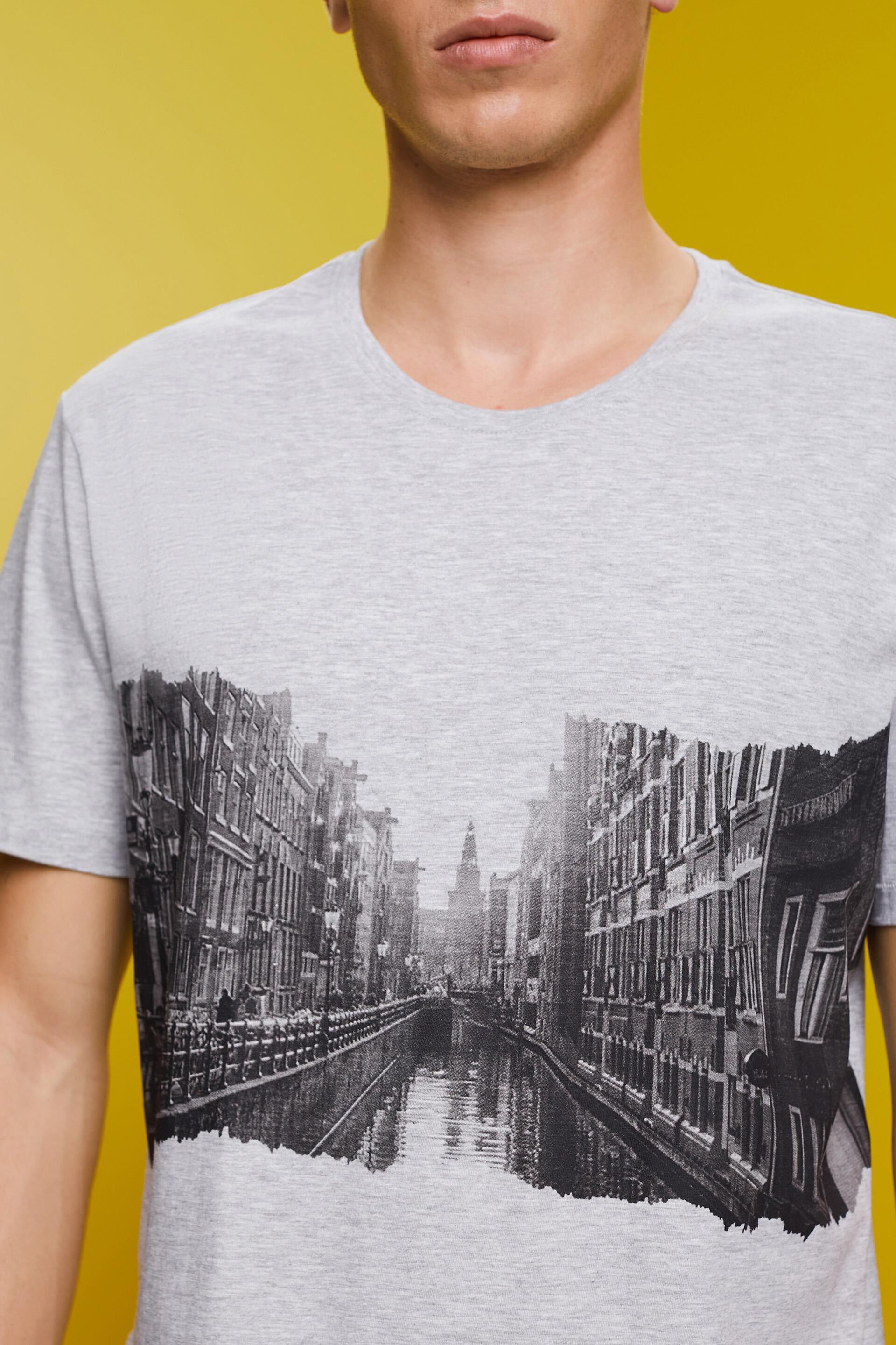 ESPRIT - Printed slub jersey t-shirt at our online shop