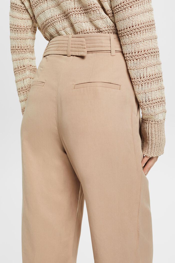 Wide-leg Wool-blend Pants - Taupe - Ladies