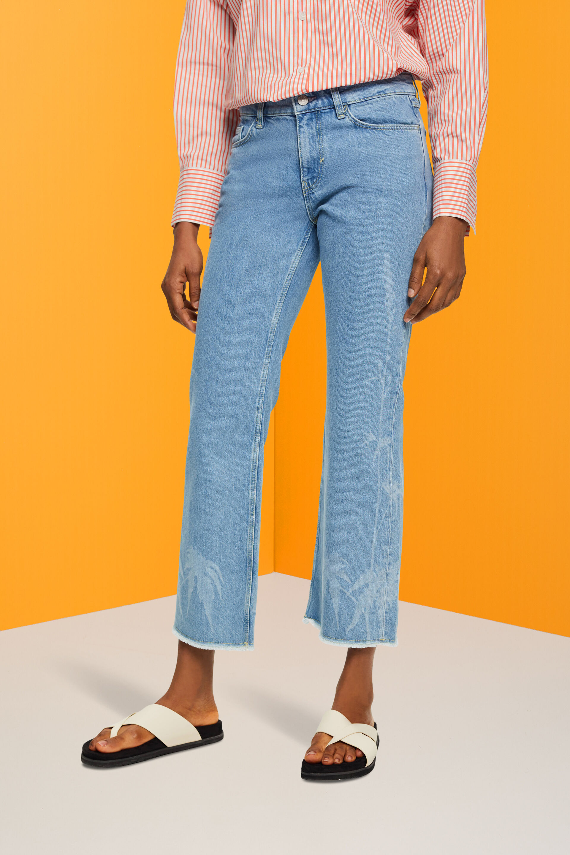 Women's Jeans High-Waisted Straight-Leg Jeans Spring Women's Cropped  Trousers | Womens cropped trousers, Lightweight denim, Women jeans