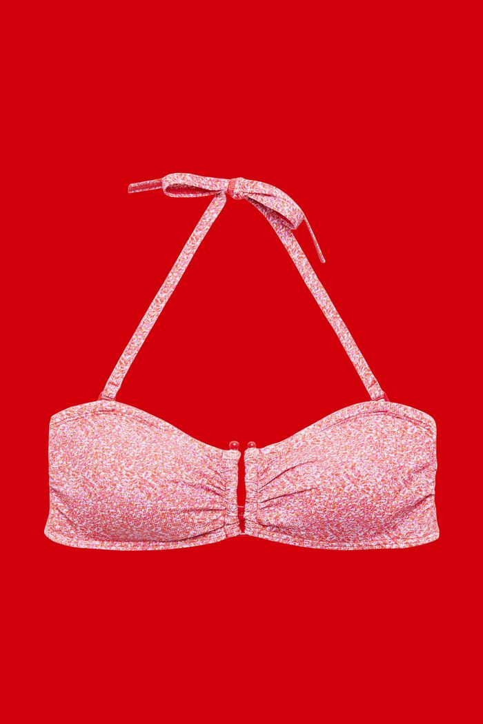 ESPRIT - Bandeau padded bikini top with print at our online shop