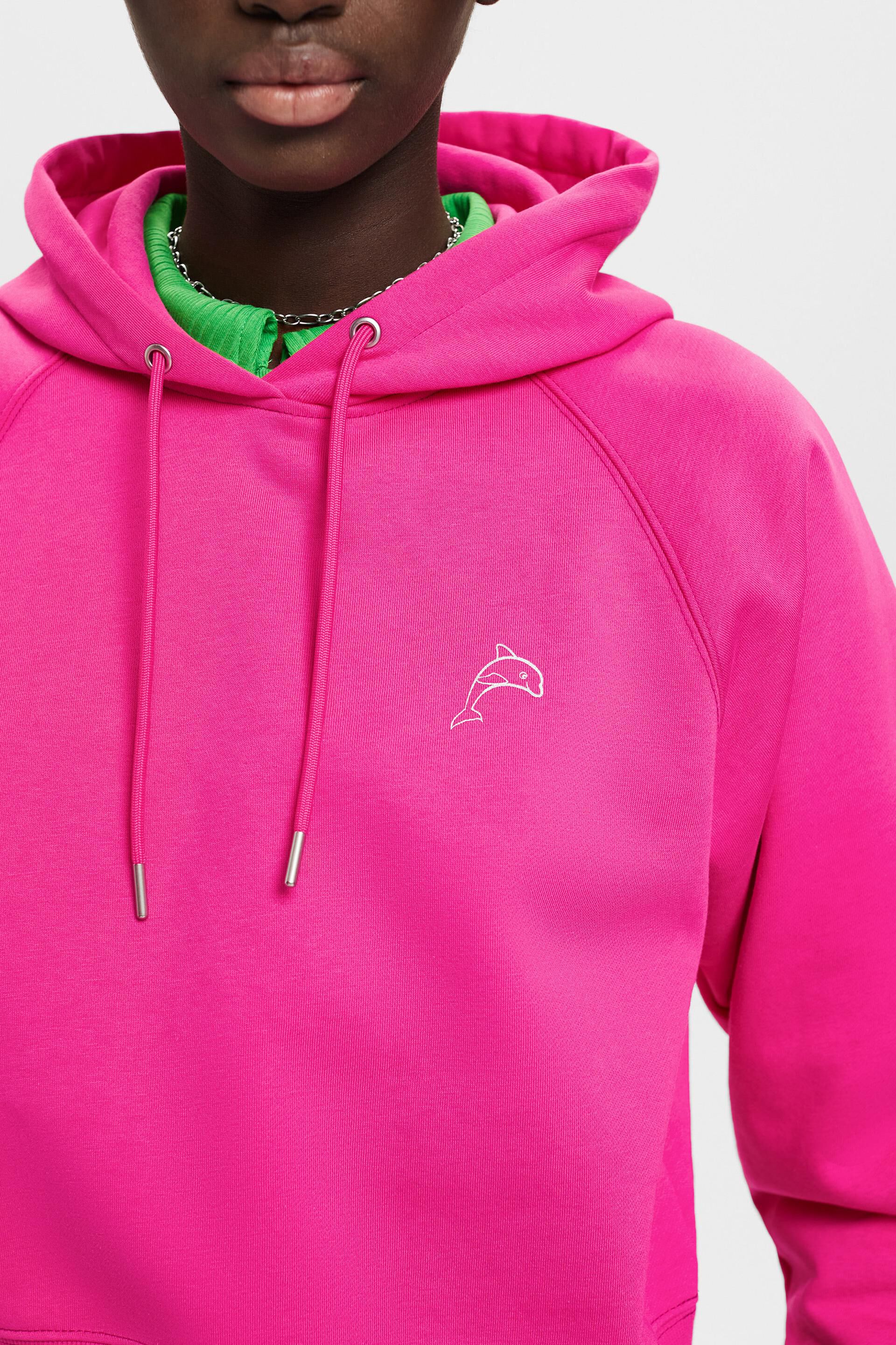 ESPRIT - Cropped hoodie with dolphin logo at our online shop