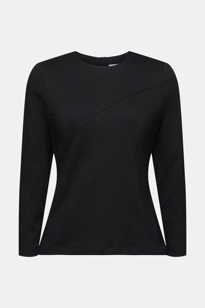 ESPRIT - Ribbed long sleeve top, organic cotton at our Online Shop