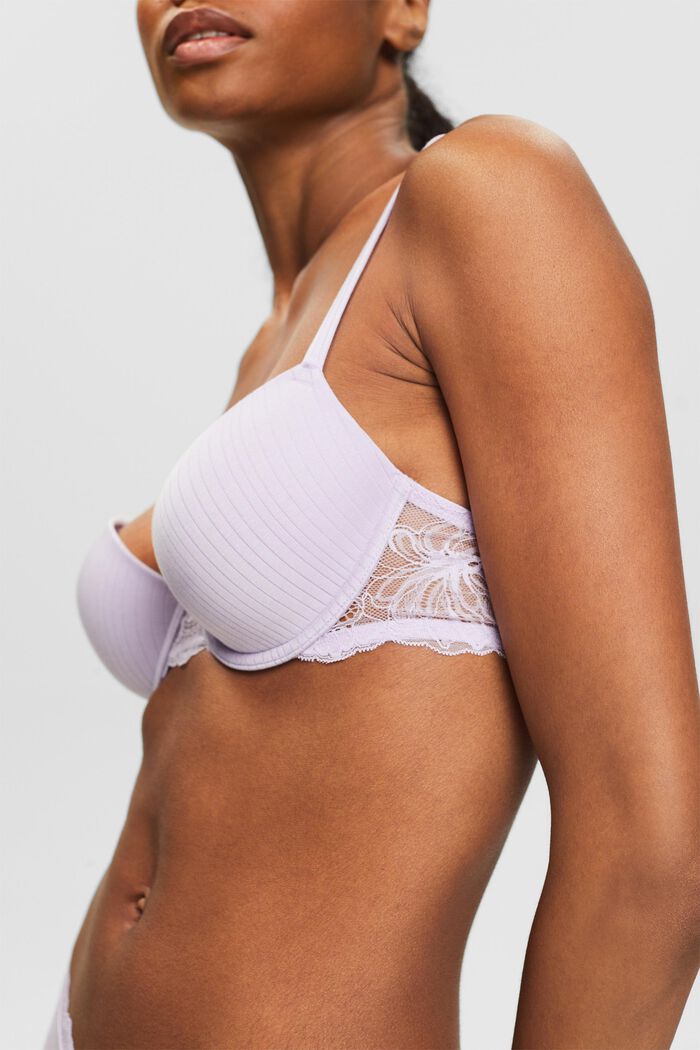 Pack of 2) Lavender - Cotton Padded Non Wired Full Coverage Bra